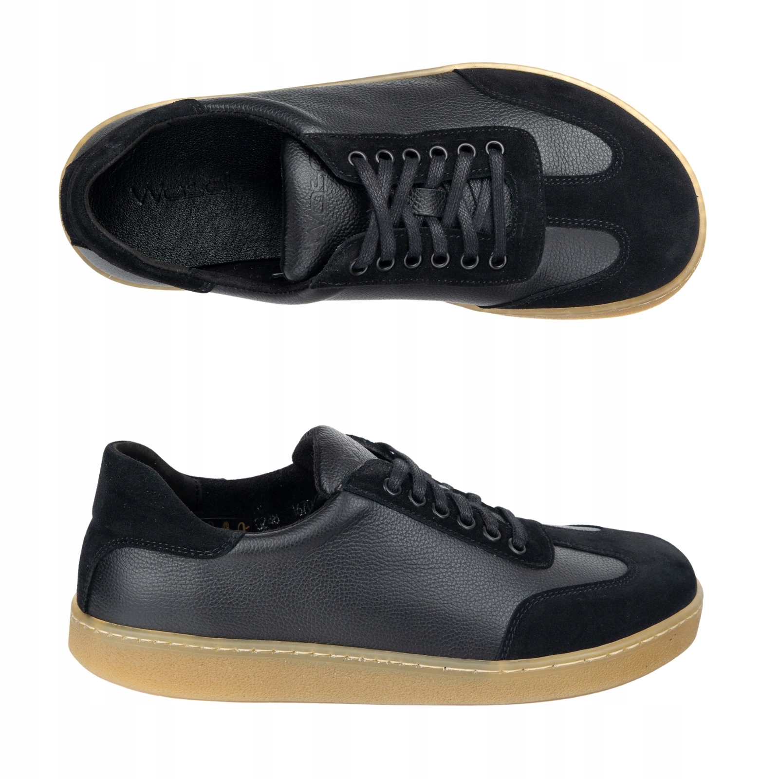 Pánské barefoot boty minimalistické kožené 0248W černé 43