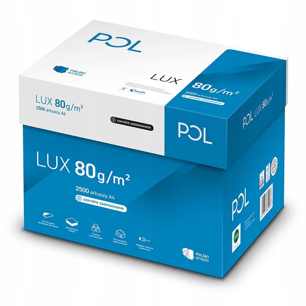 

Papier Ksero A4 Pollux Biały 80g Karton 5 Ryz