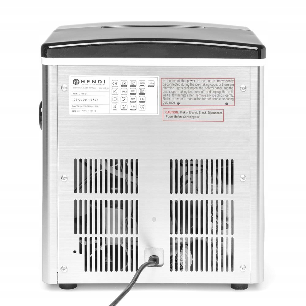 Hendi kostkarka stołowa Kitchen Line do 15 kg/24 h Wydajność 0.62 kg/h