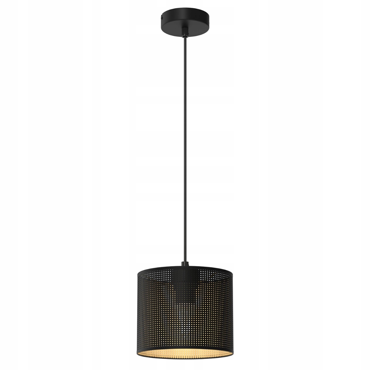 Závěsná lampa černá zlatá kulatá Ø 18 cm síťka do obývacího pokoje Luminex