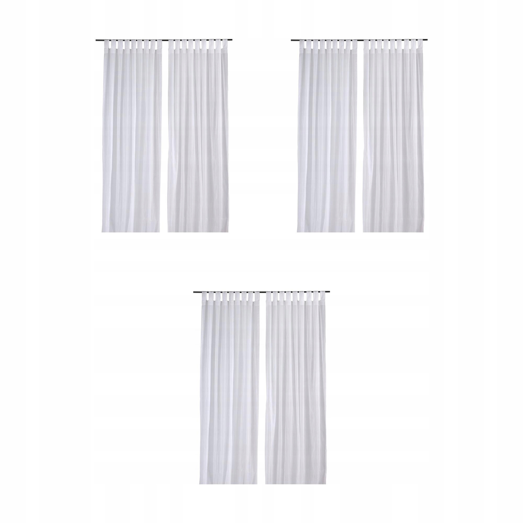3 ks Záclona bílá 60x120 cm na ramenních popruzích 100% bavlna Matilda
