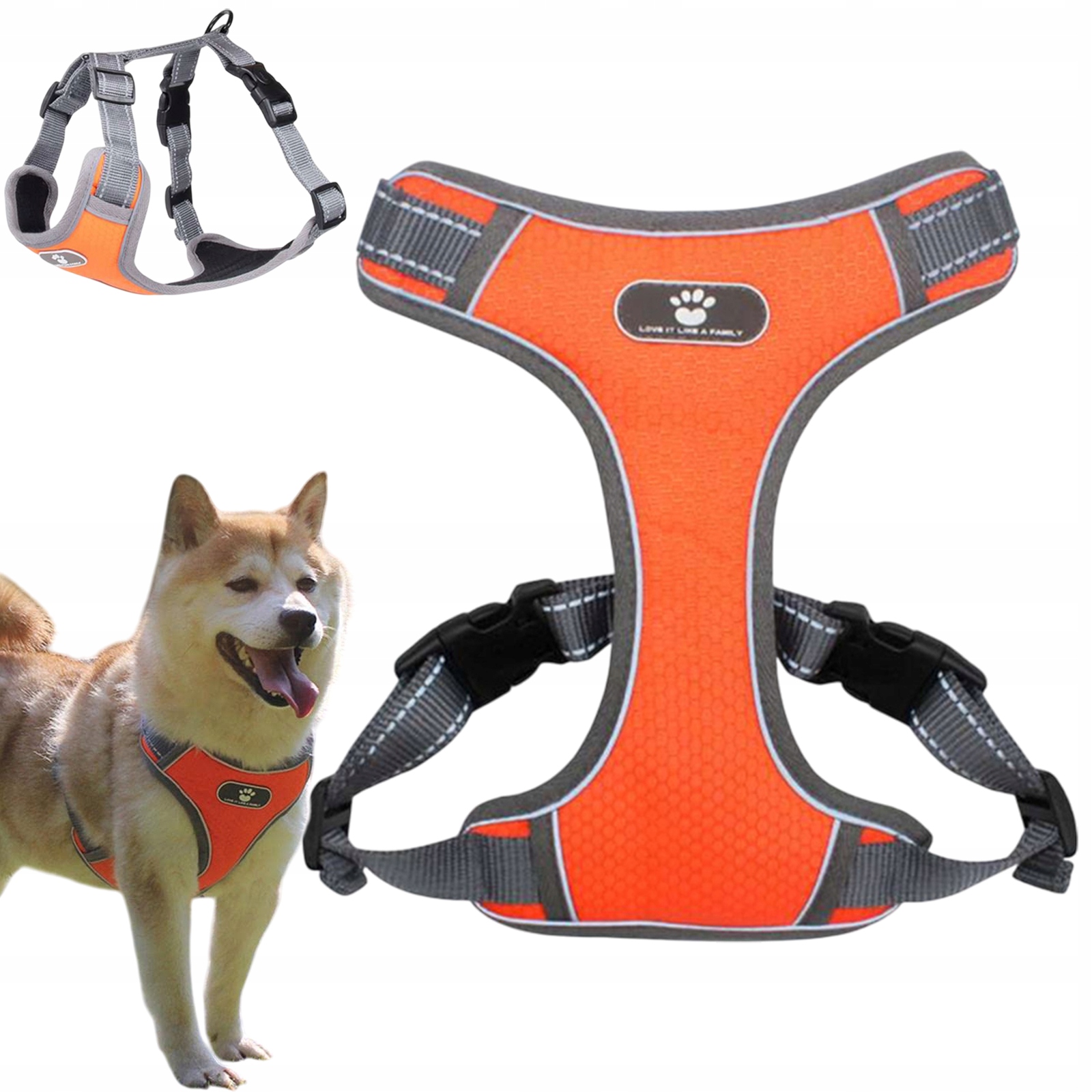 Levně Komfortní Reflexní Postroj Pro Psa Proti Roztržení, Nastavitelný Na Procházky