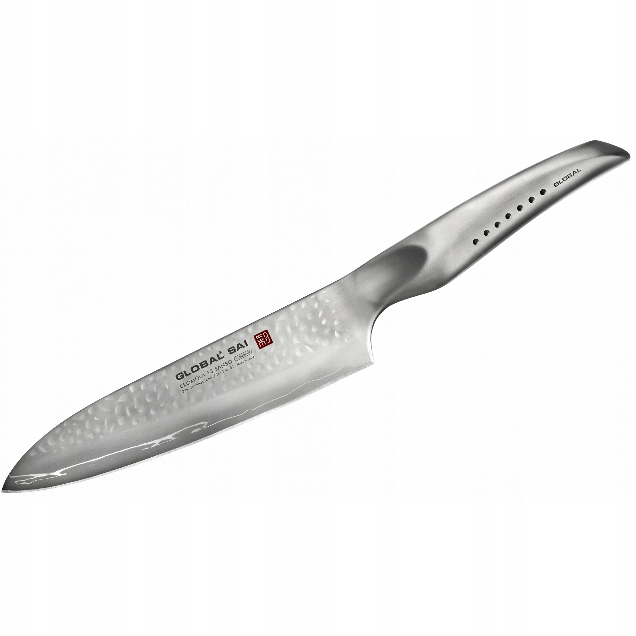 Japonský kuchársky nôž Global SAI-01 19 cm Cromova 18 s kladivom