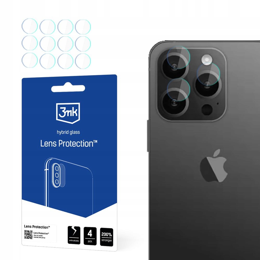 4x Szkło na obiektyw aparatu do iPhone 15 Pro Max 3mk Lens Protection