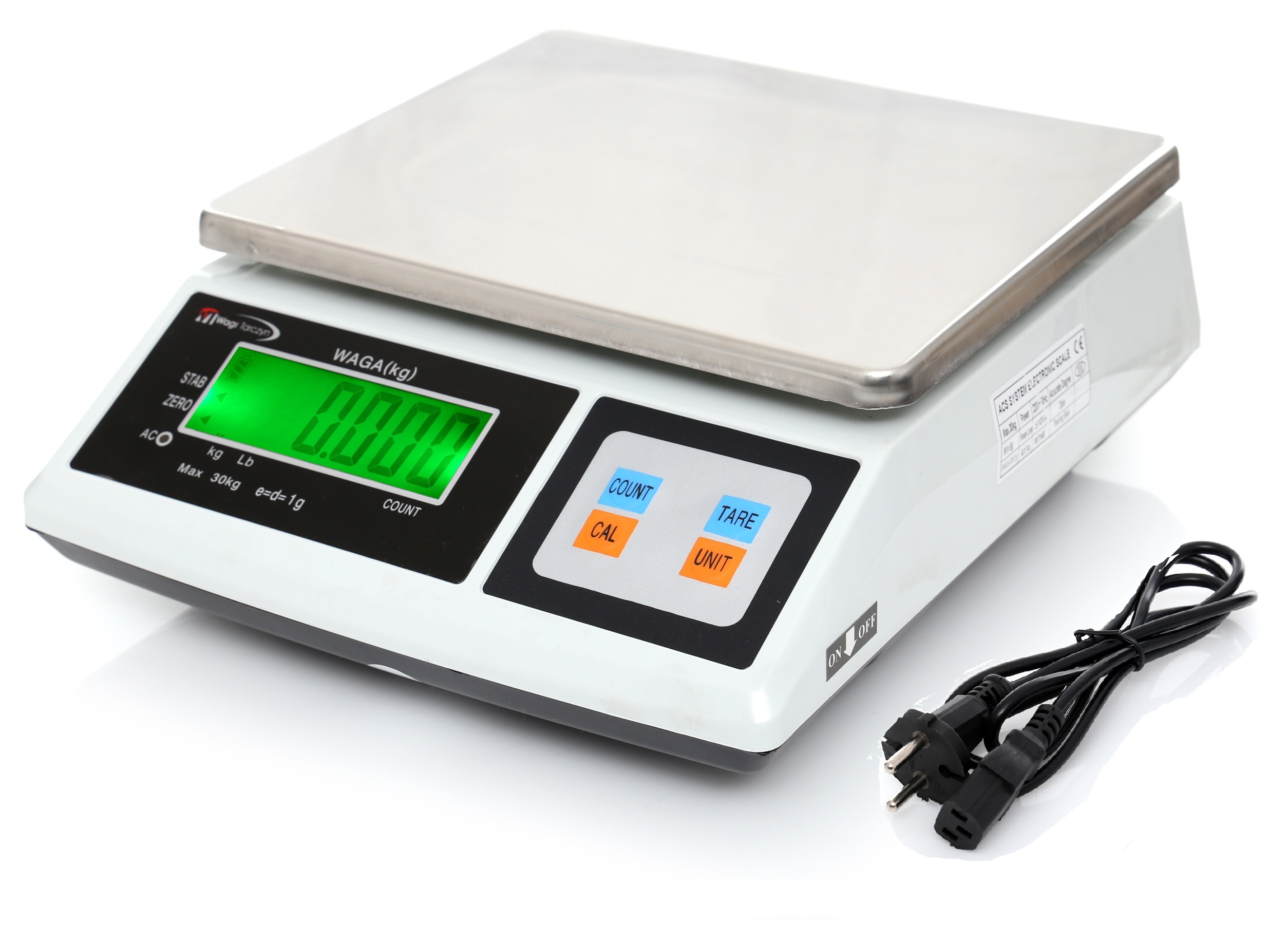 

Waga Sklepowa 30KG 1g Elektroniczna Licząca Sztuki