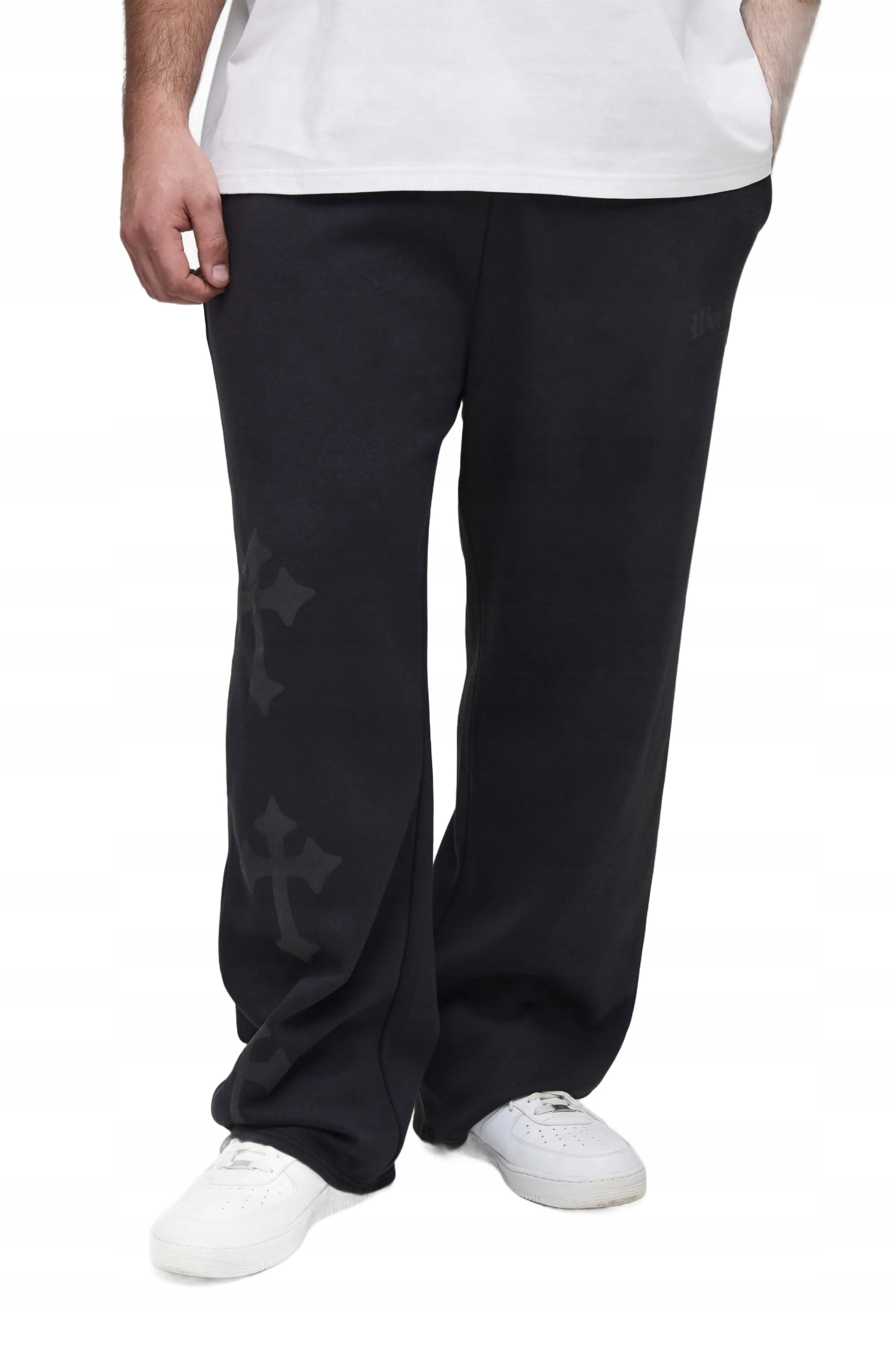 Boohooman Pánské Tepláky Černé S Potiskem Kříže 5XL Z3A