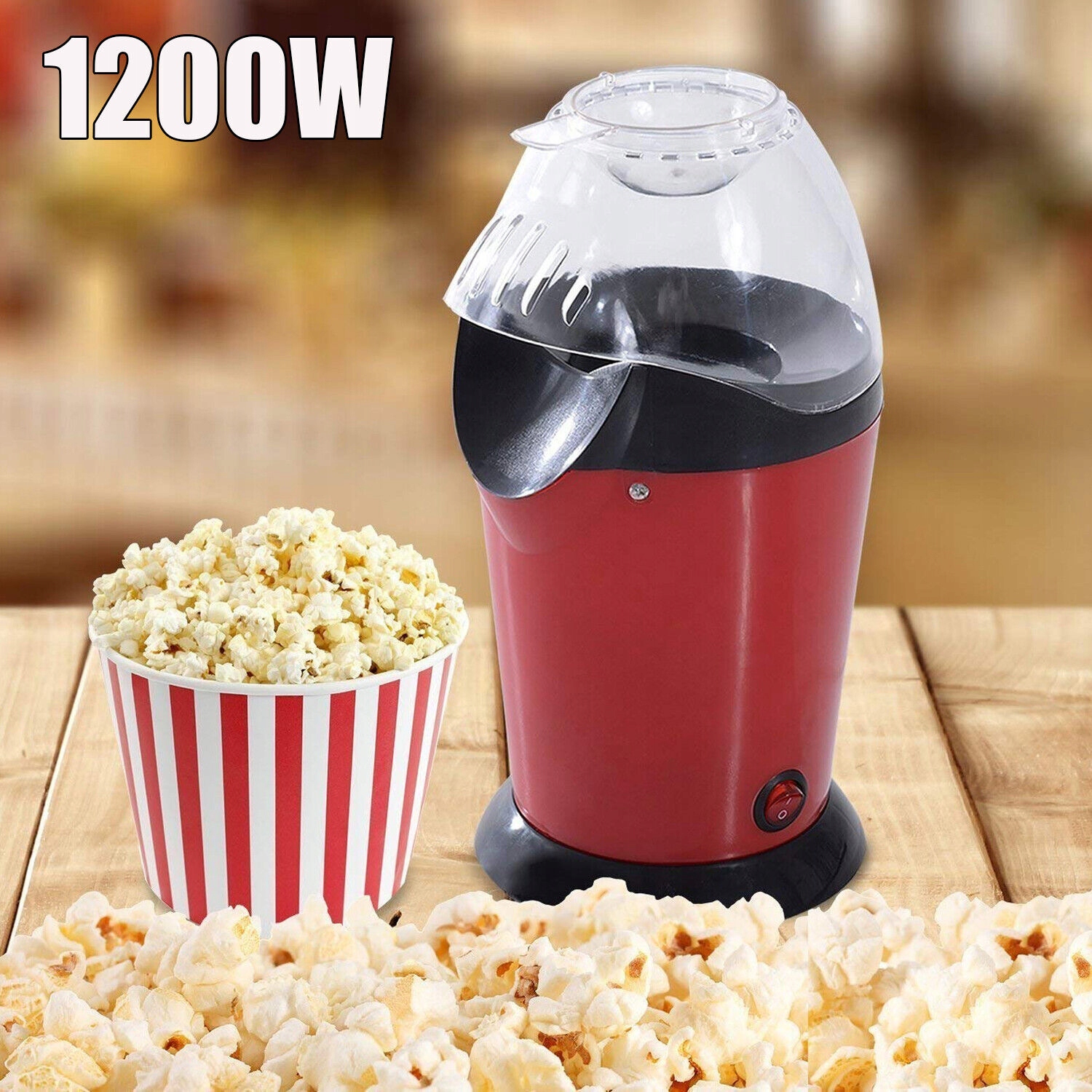 SZYBKA MASZYNKA DO POPCORNU NA GORĄCE POWIETRZE ZDROWA, BEZ OLEJU, TŁUSZCZU Marka inna