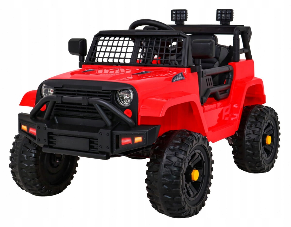 Autko na akumulator dla dzieci Jeep Dark Night Czerwony Eva Audio Led