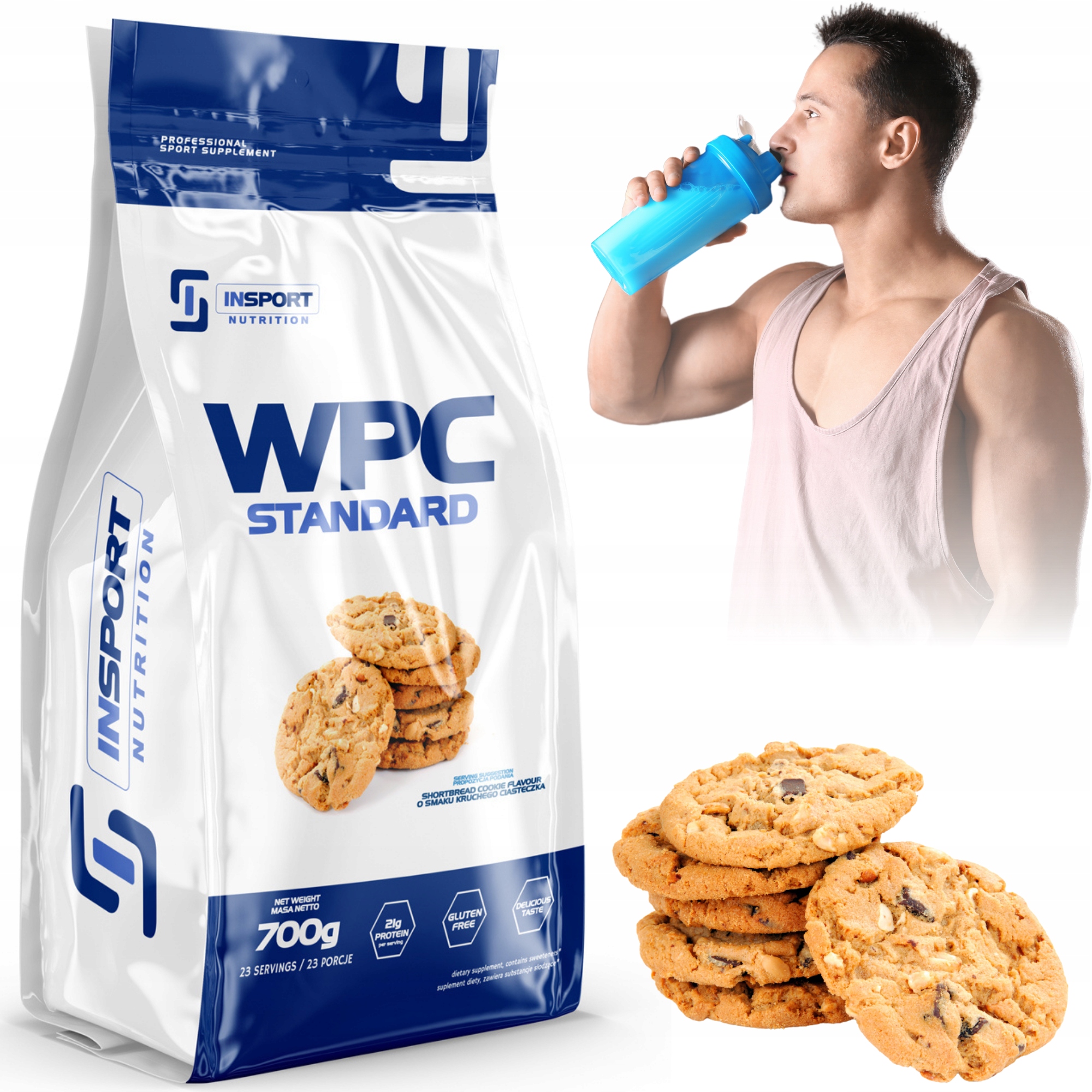 WPC STANDARD 700g WHEY PROTEIN SRVÁTKOVÝ PROTEÍN KREHKÝ KOLÁČ | INSPORT