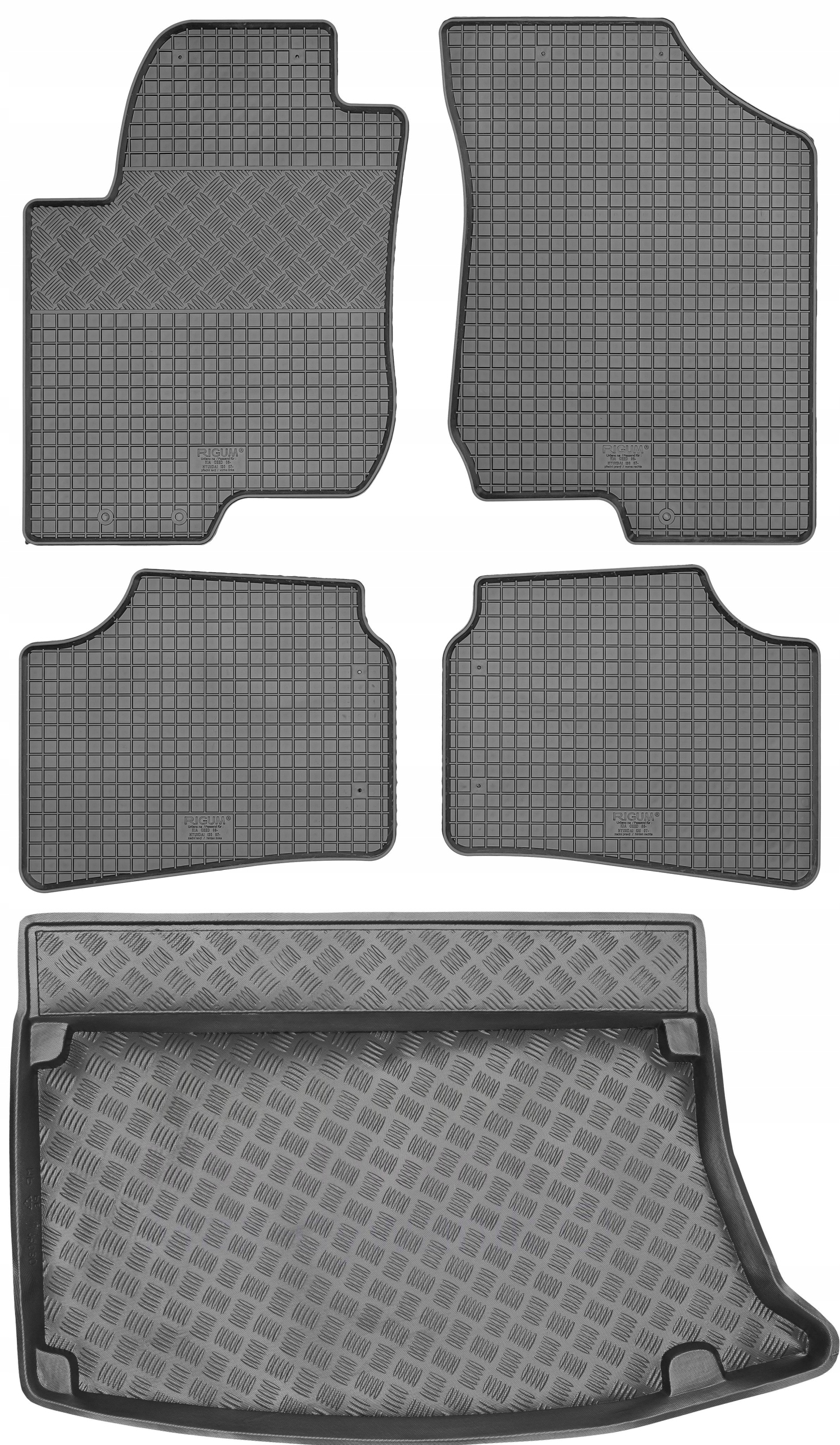 Hyundai i30 I Hb 2007-2014 Sada Gumové rohože rohož