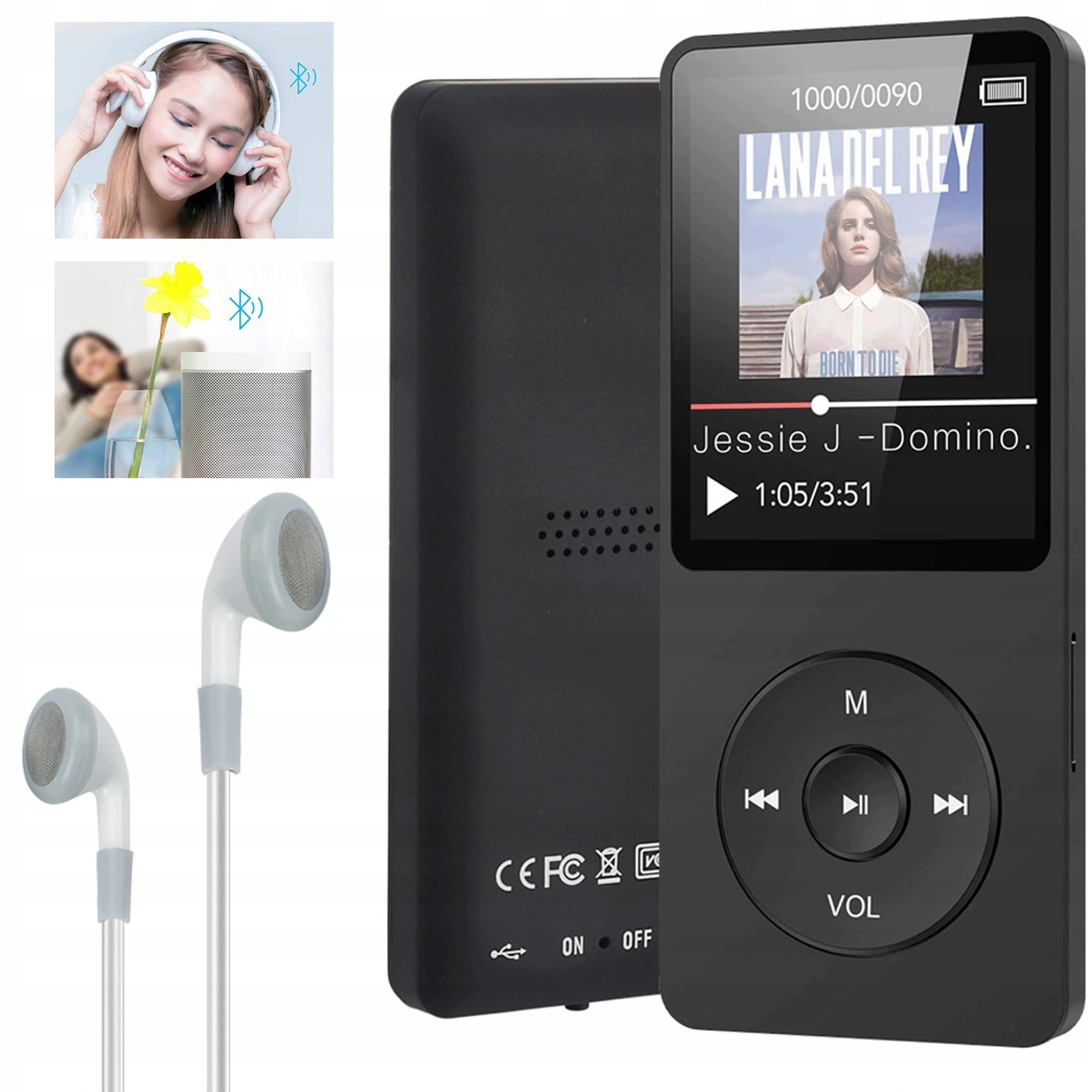 MP3 Přehrávač Bluetooth Diktafon Ebook Variabilní Rychlost Univerzální 16 Gb