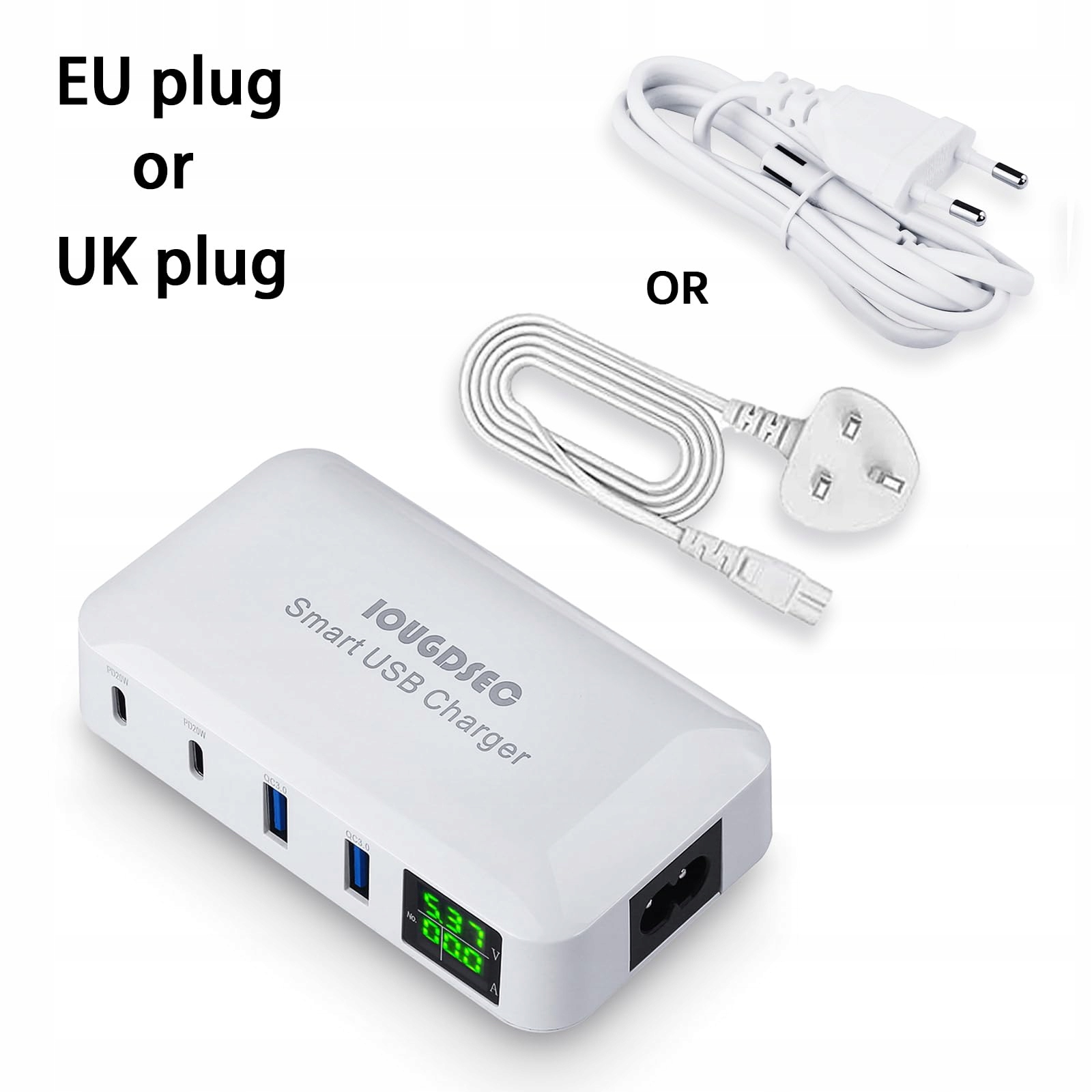 IOUGDSEC Stacja Ładowania 70W 4 Porty PD20W QC3.0 Do iPhone iPad Android — miniatura 8
