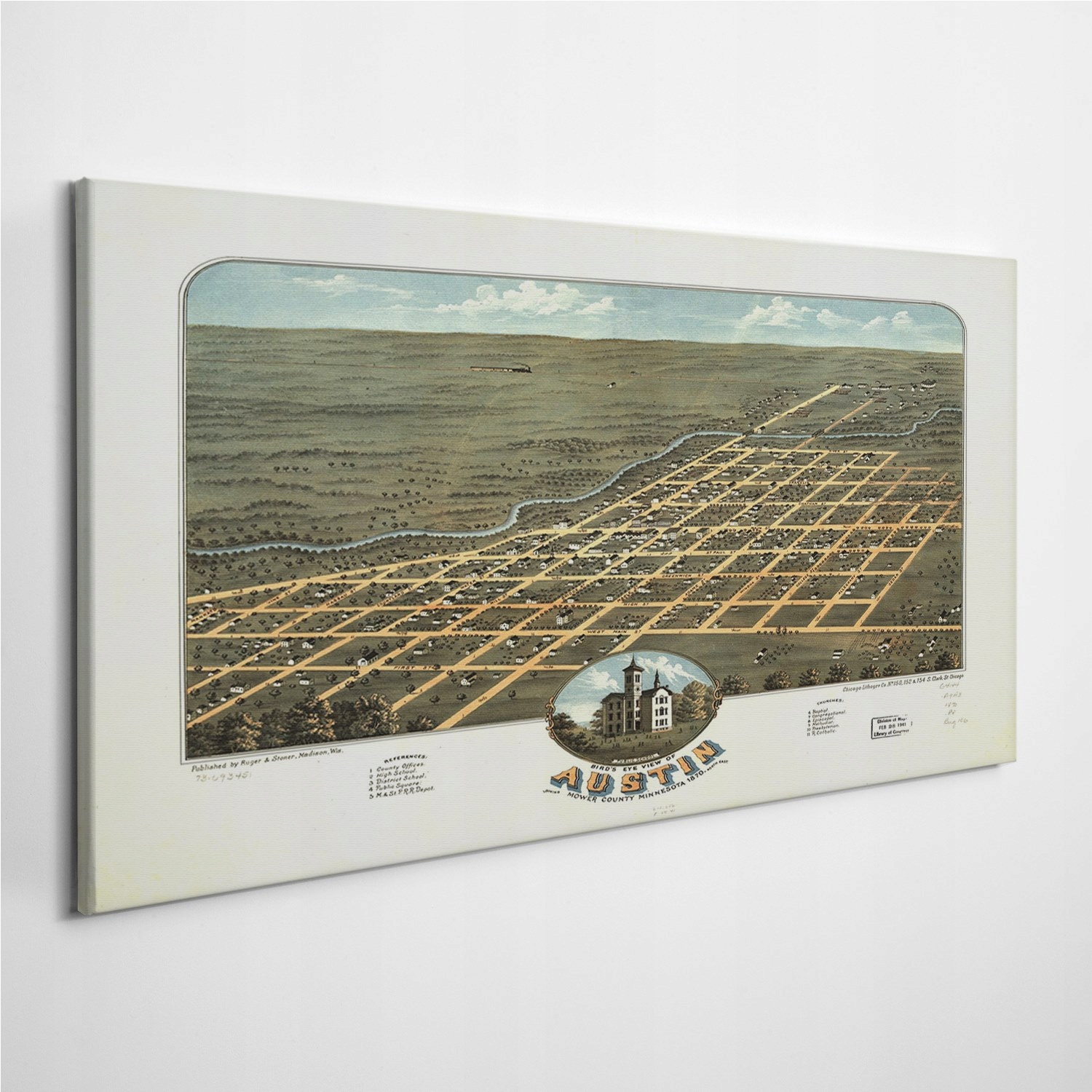 

Foto-obraz na płótnie Mapa Austin Vintage 100x50