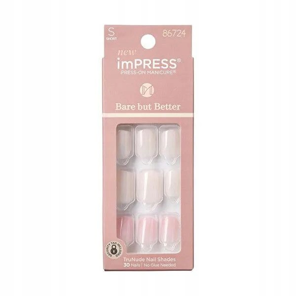 Samolepicí nehty Kiss Impress Bbb Nails bez námahy, 30 ks