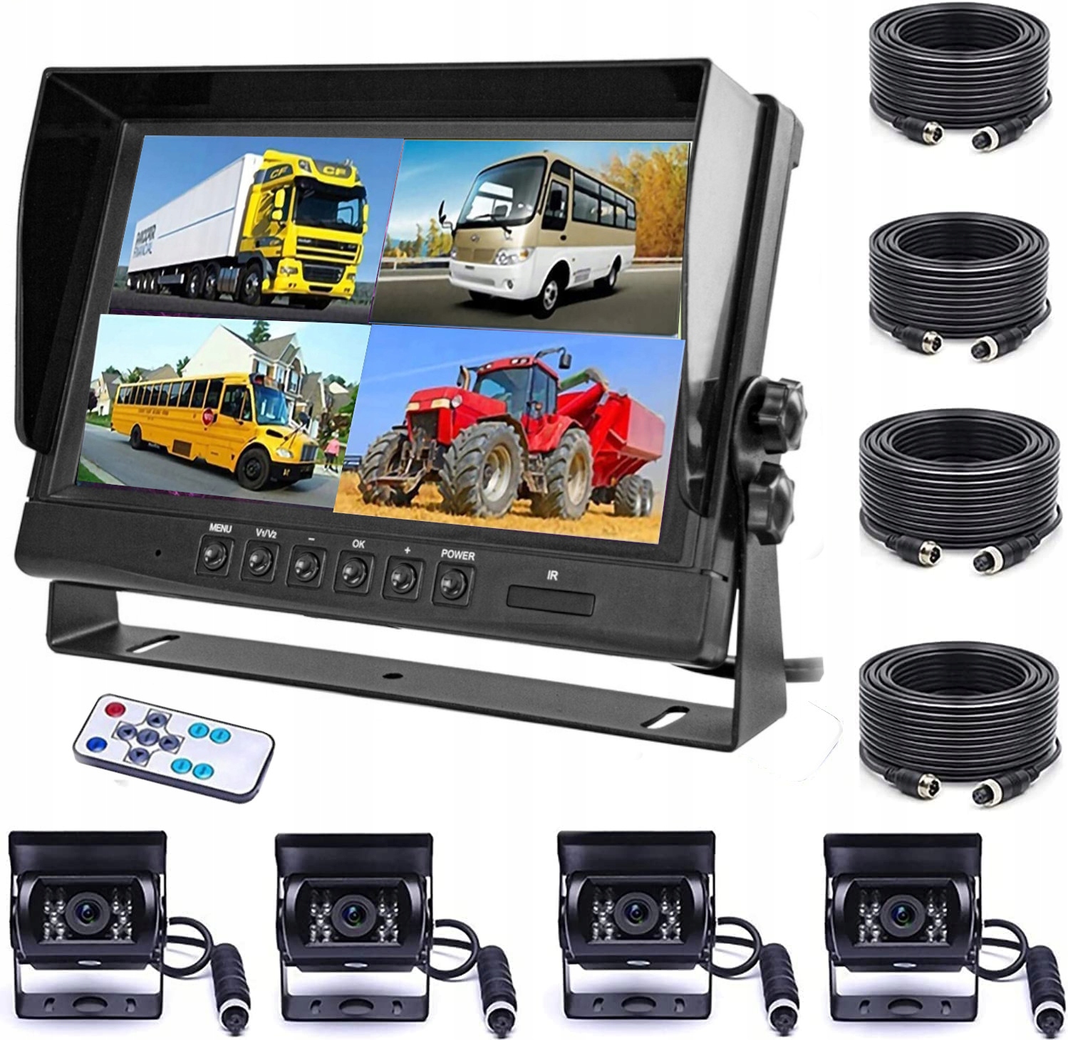 

Zestaw Cofania Monitor 9" Hd 4x Kamera 4x Kabel