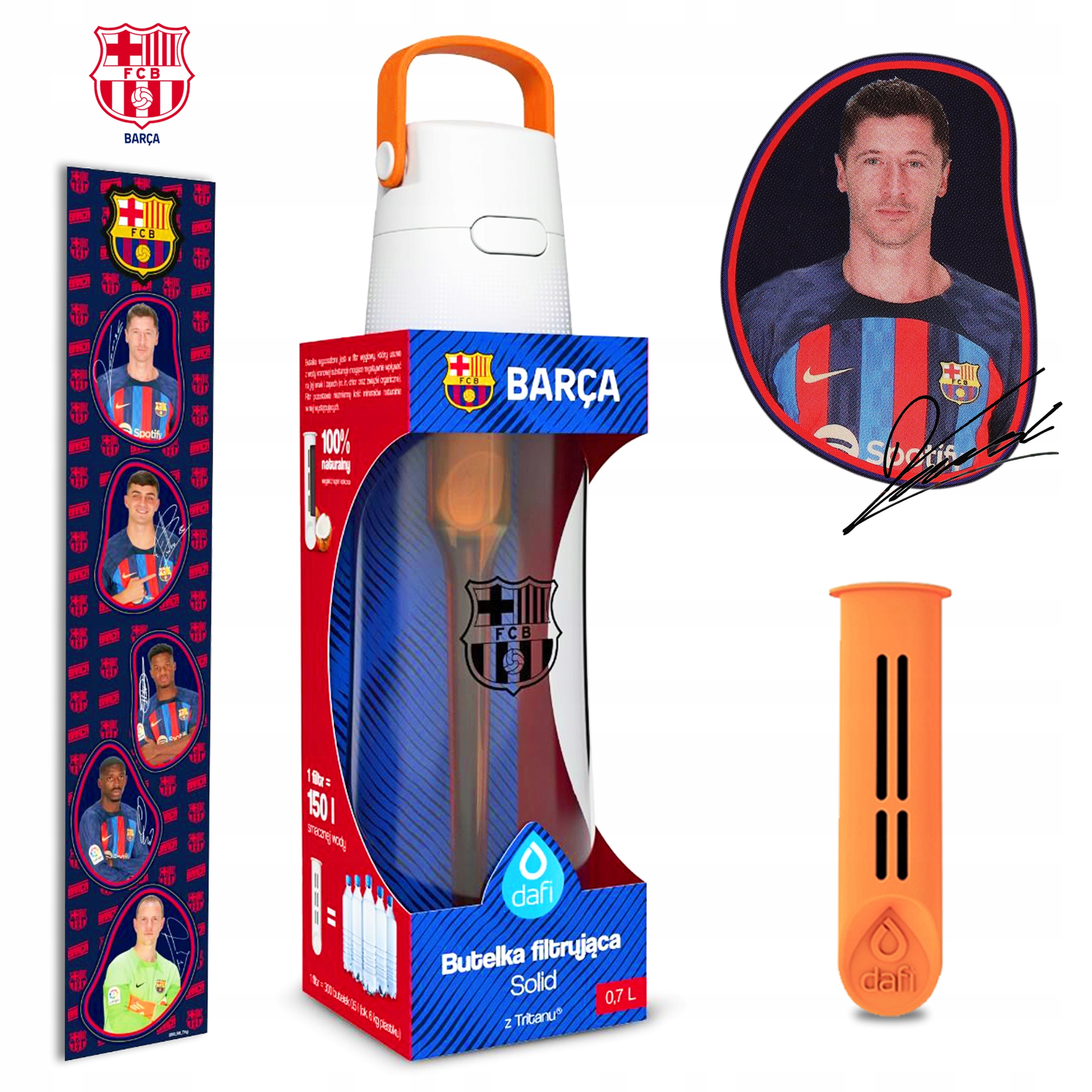 Butelka LEWANDOWSKI Dafi FC Barcelona 0,7 BURSZTYN