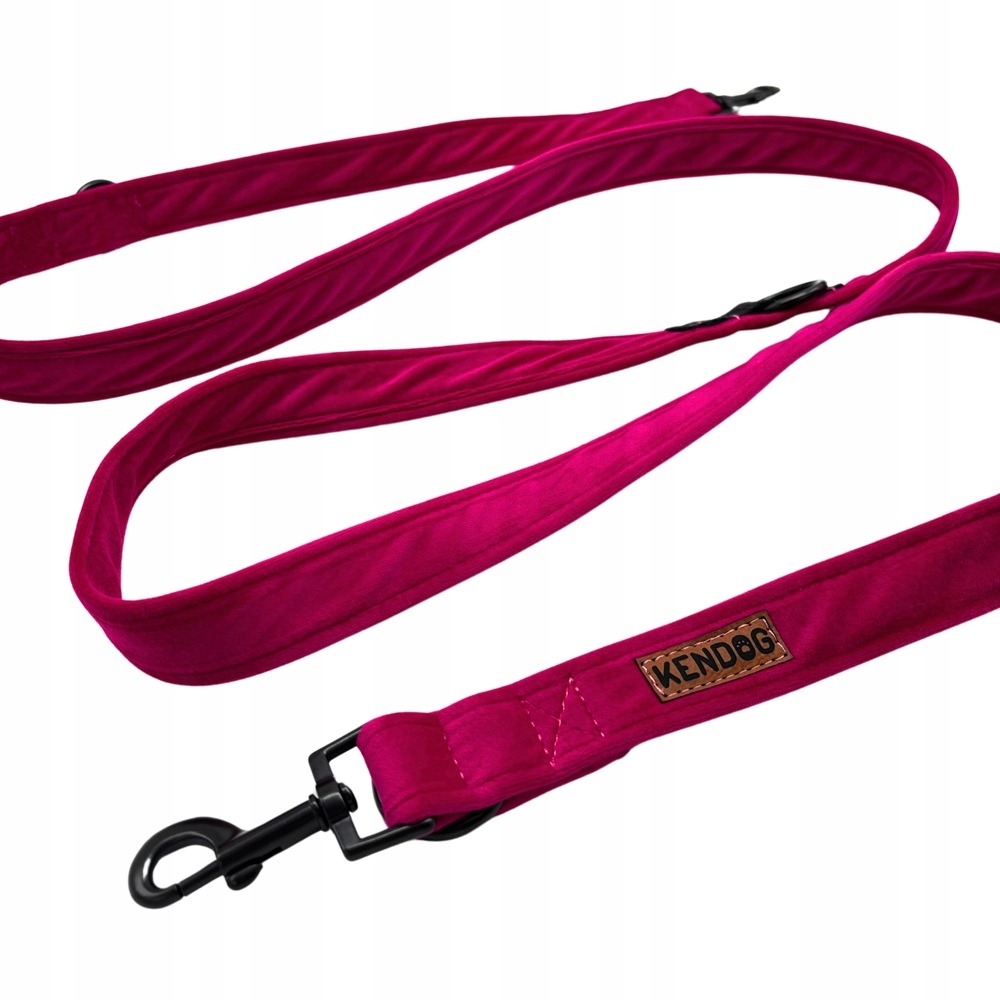 KenDog Vodítko přepínací Velvet Fuchsiová 200 cm 2 cm Pevná, podšitá Sametem
