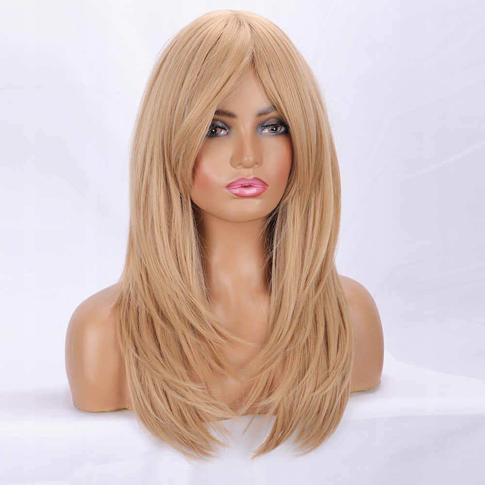 Mandlová blond paruka Roxana s ofinou na obě strany