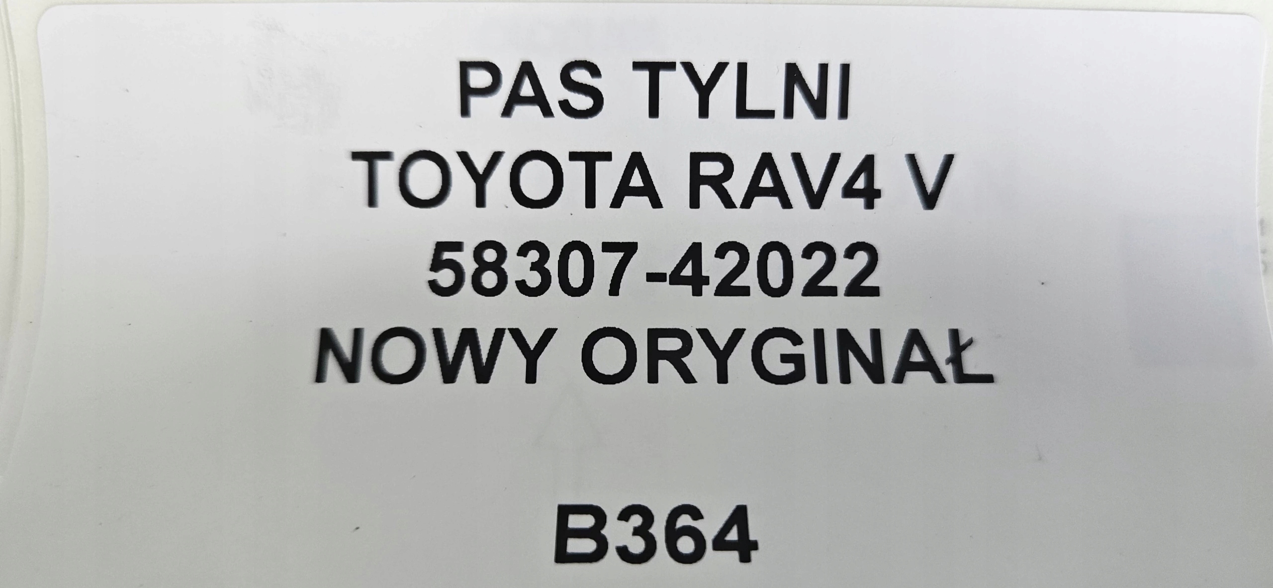 PAS TYŁ TYLNY TOYOTA RAV4 V 58307-42022 NOWY ORYG Numer katalogowy części 58307-42022 KAMAX