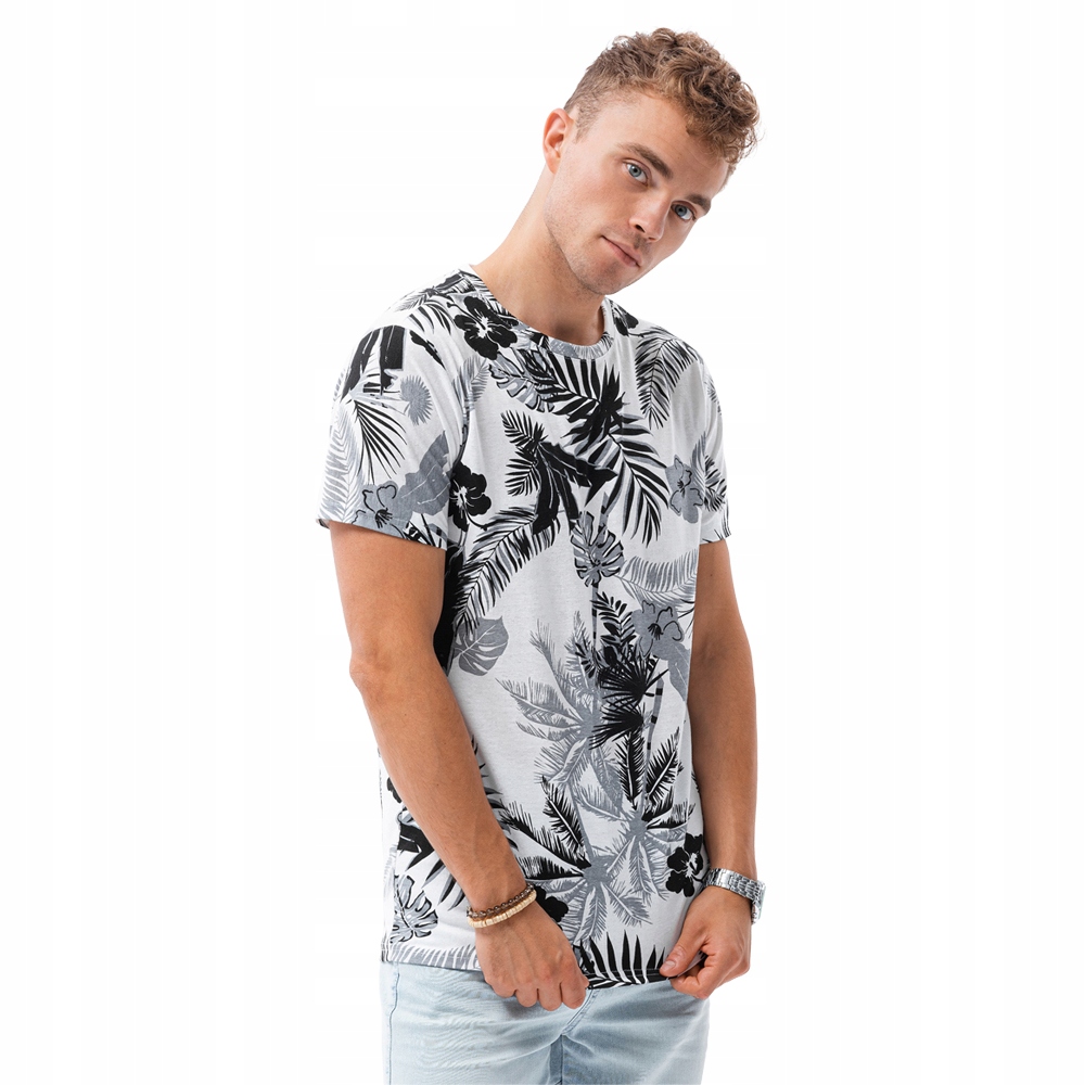 

T-shirt męski z nadrukiem S1297 czarny XL