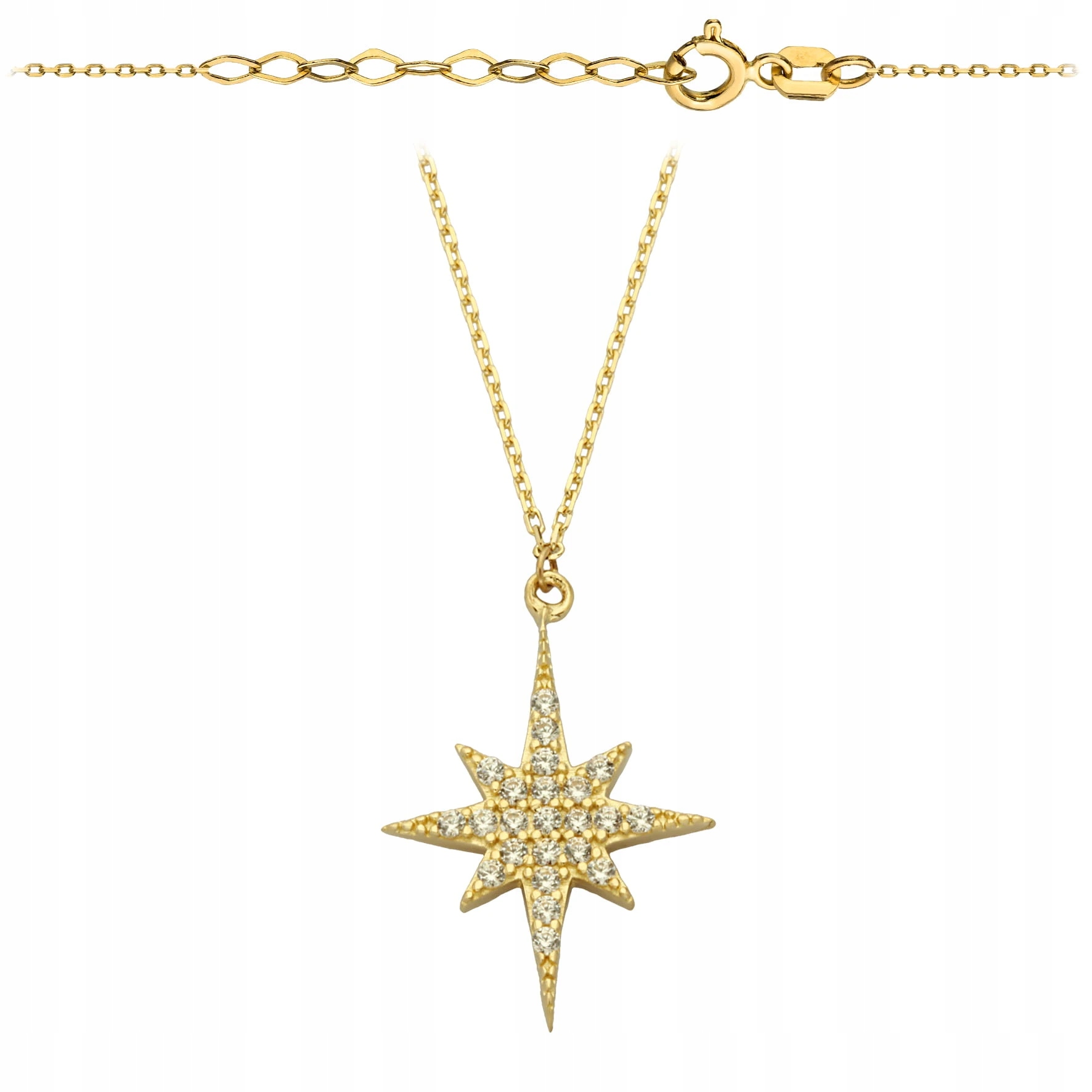 Náhrdelník Polární Hvězda 585 Osázený Zirkony 45 CM