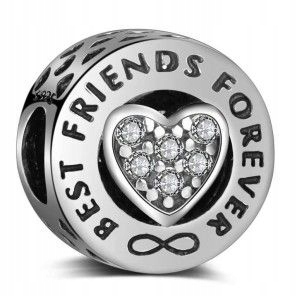 Stříbrný přívěsek 925 Modulární s zirkonem Srdce a nekonečno jako dárek