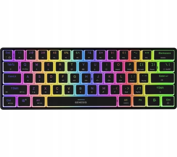 Klawiatura bezprzewodowa mechaniczna Genesis Thor 660 G2 Gateron Red Czarna