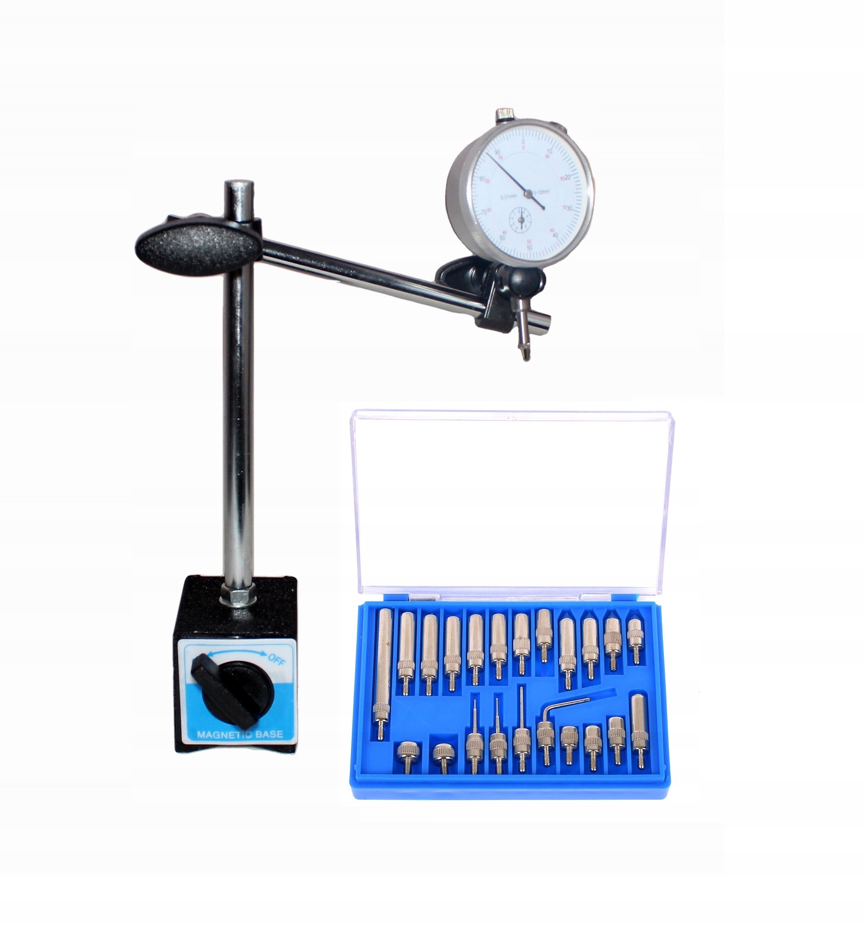 CZUJNIK ZEGAROWY STATYW MAGNETYCZNY 0 10MM ZESTAW