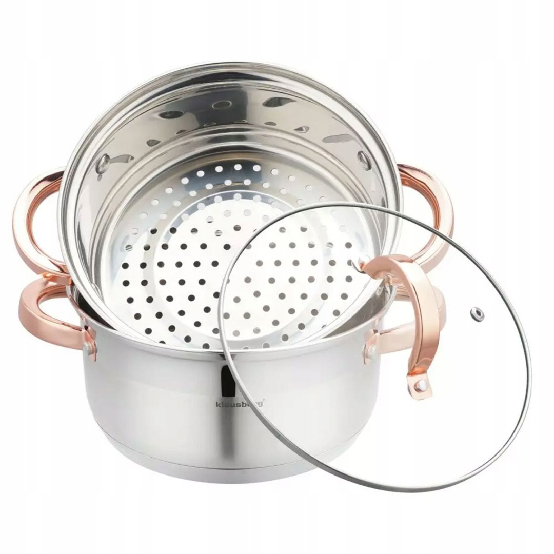 Hrnec Na Páru Klausberg 3 Díly 20 cm KB-7728 Rose Gold
