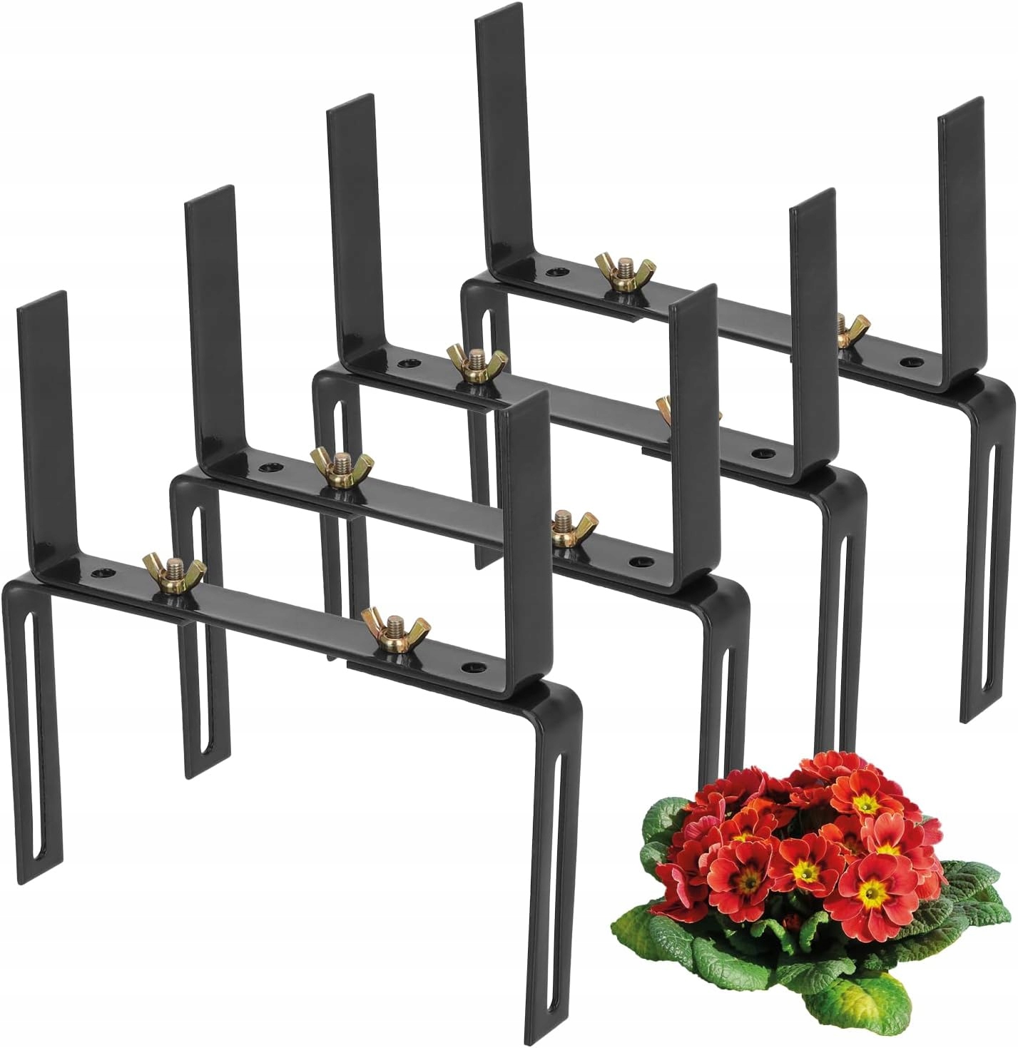 4x METALOWE UCHWYTY DO SKRZYNEK BALKONOWYCH DONICZEK DONIC REGULOWANE MOCNE