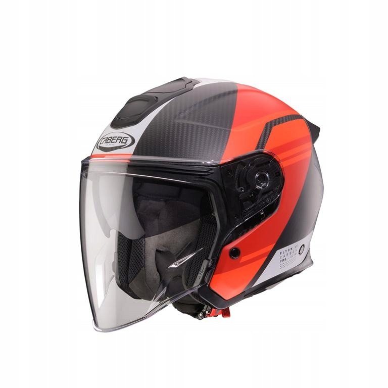 Caberg Otvorená Prilba Jet Otvorená Flyon II Carbon Addict Čierna Matná/červená