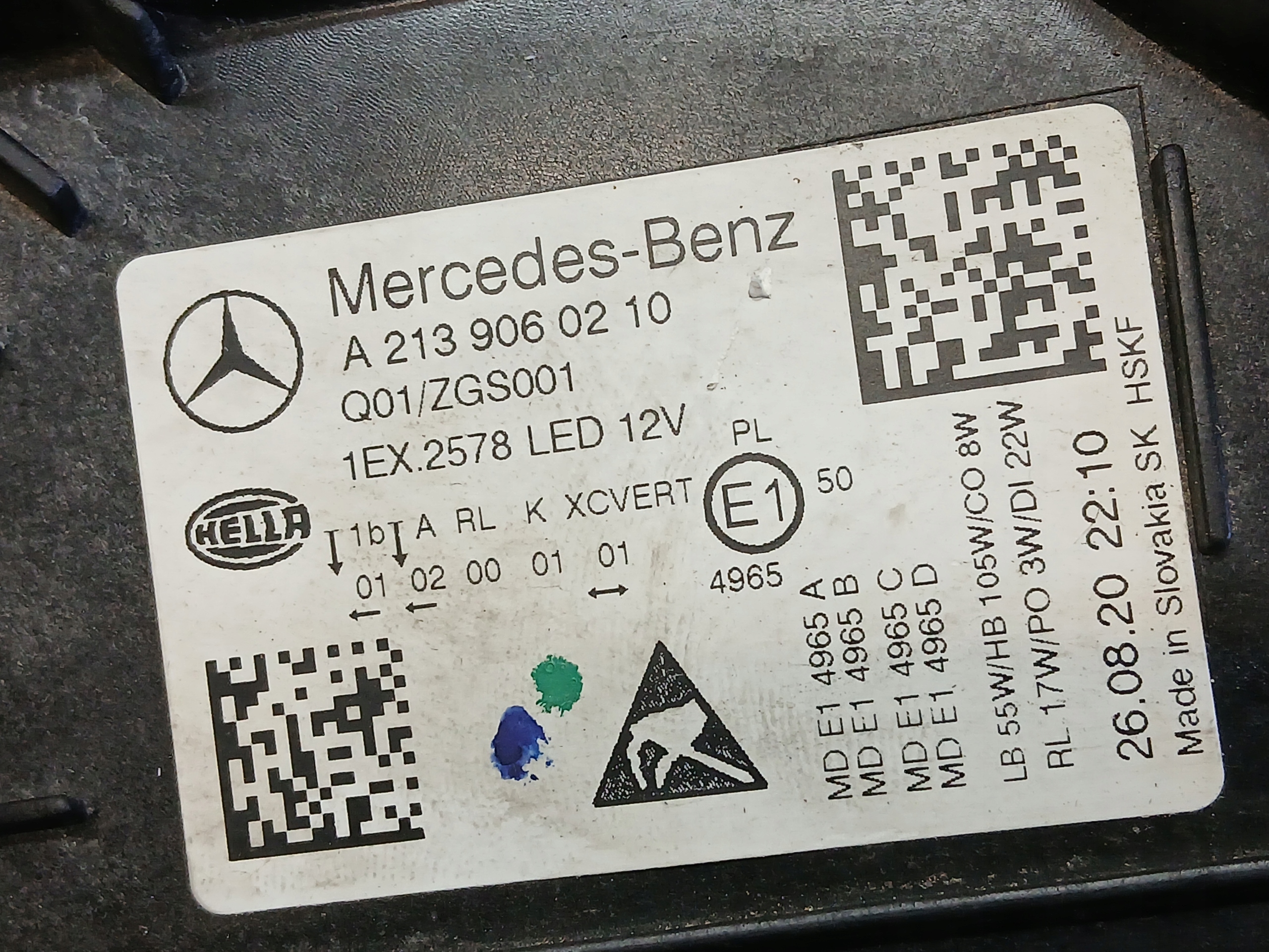 light front right MERCEDES E KLASA W213 LIFT FULL LED MULTIBEAM A2139060210