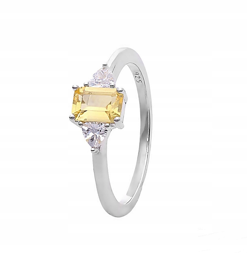 Stříbrný prstýnek Ag 925 Žlutý safír NA1913-R-YSA-WP vel.17