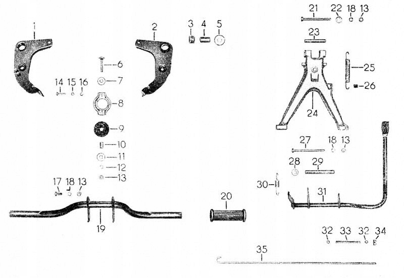 ZESTAW PODKŁADKA TULEJKA DZWIGNI HAMULCA SIMSON S51 Producent MZA