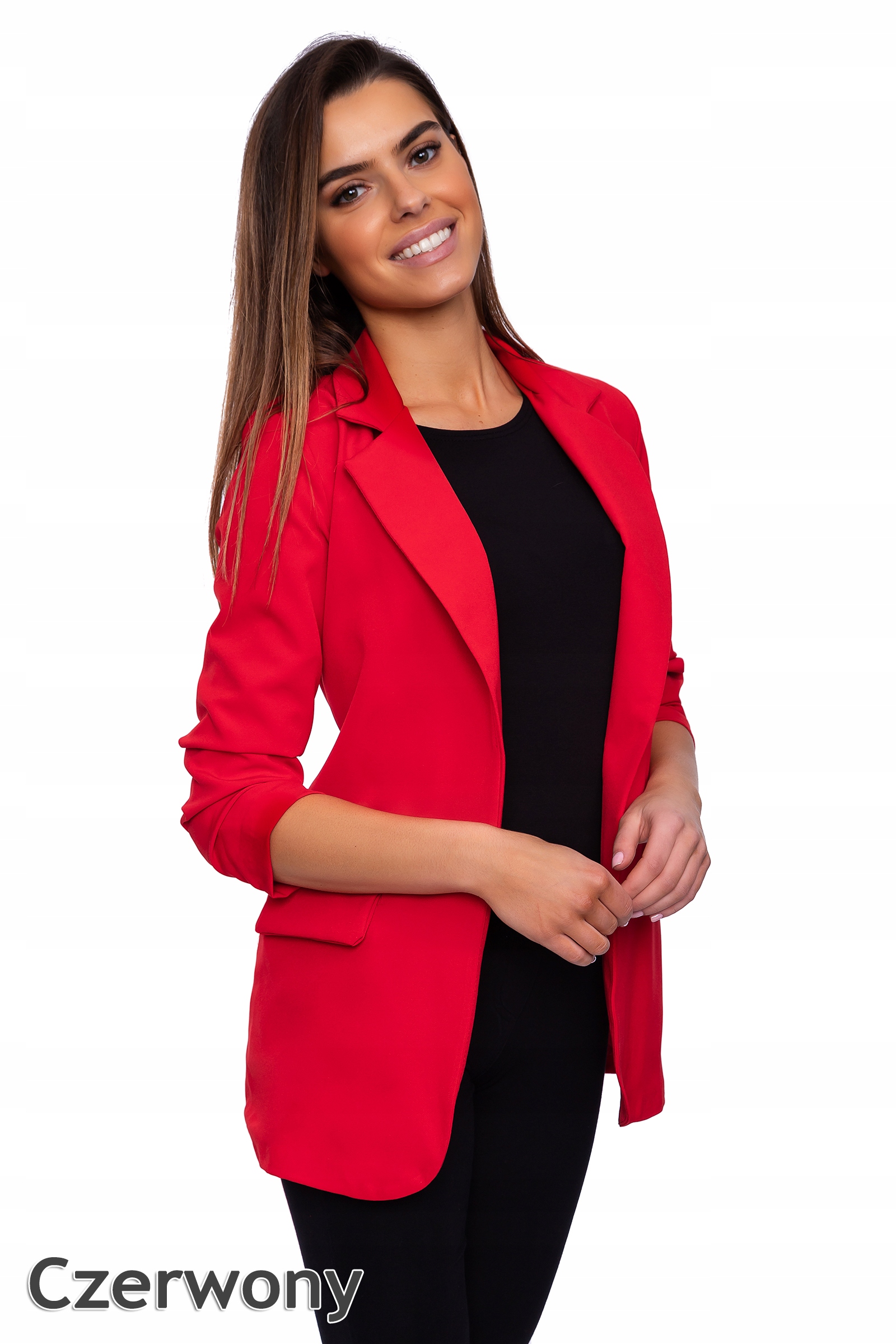 302_ L/40_ MARYNARKA NARZUTKA ŻAKIET Wzór dominujący bez wzoru