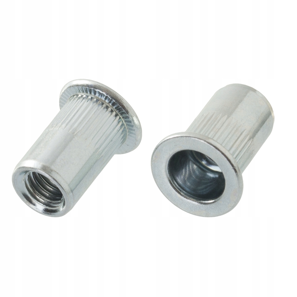 Nitonakrętka stalowa M6 0.5-3.0 radełkowa z kołnierzem walcowym Ocynk 50szt