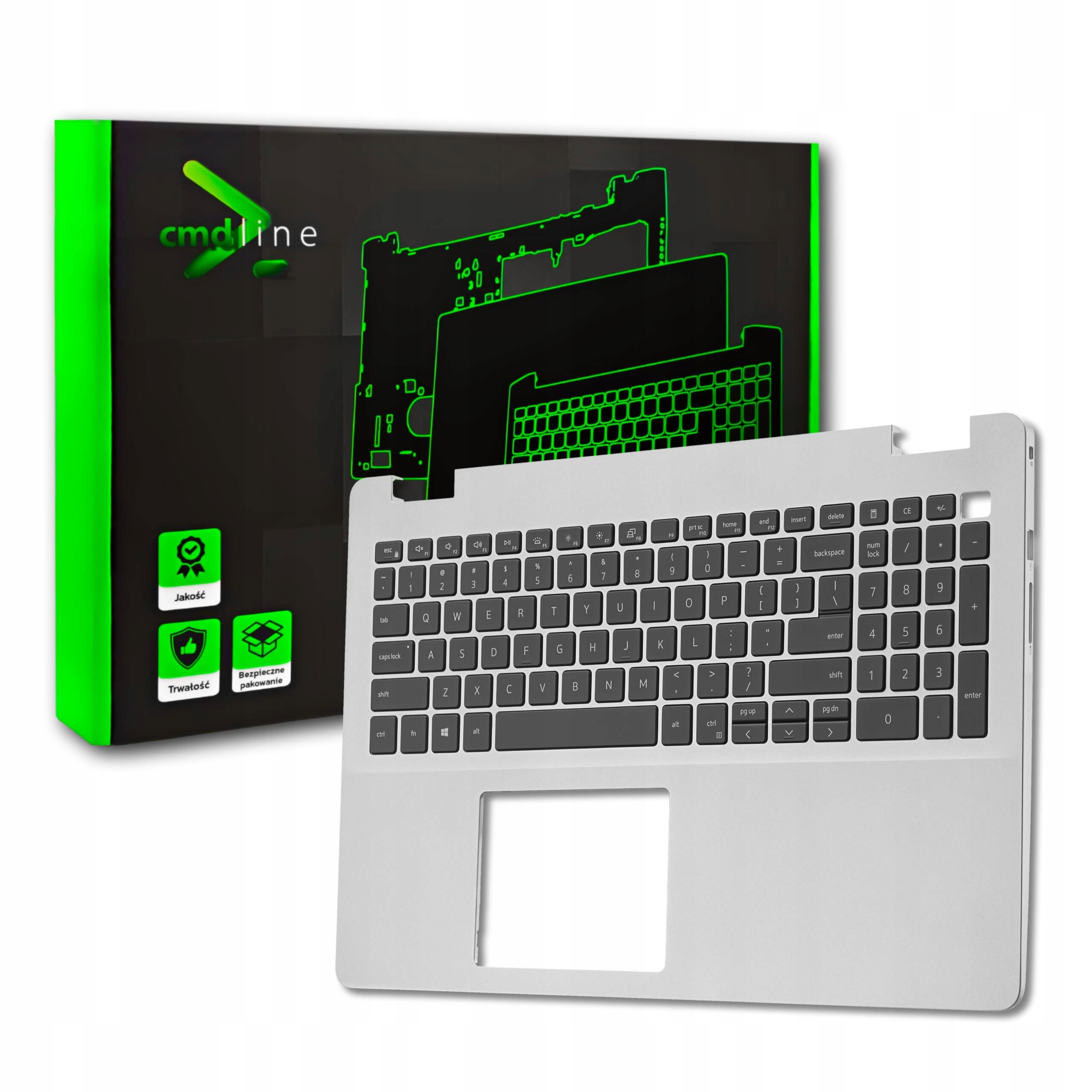 Obudowa Palmrest Klawiatura Led Do Dell Inspiron 15 5593 5594 Usb-c Sil