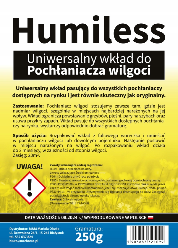 

Wkład 250g Pochłaniacz Wilgoci Uniwersalny