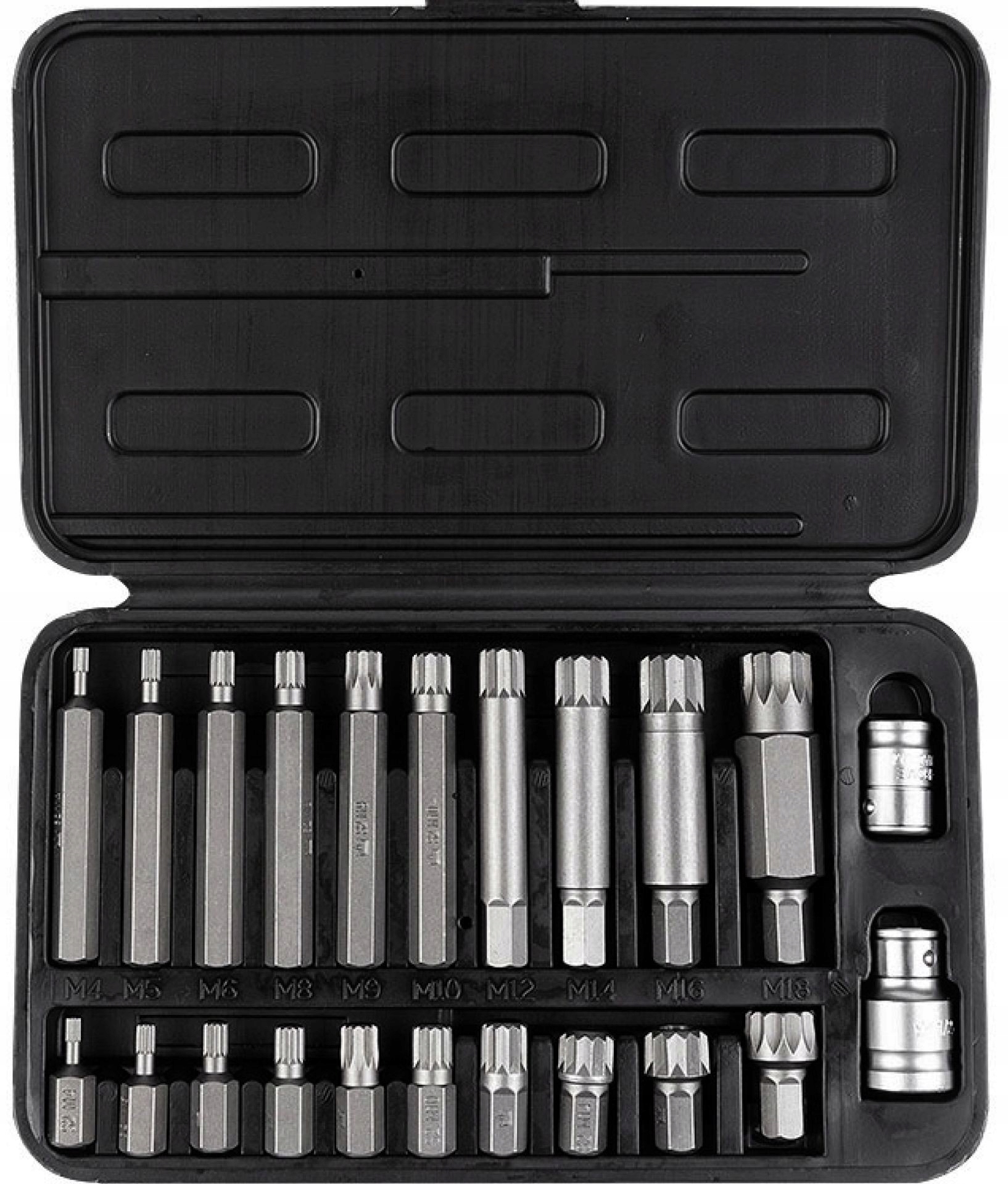 

Klucze Bity Spline M4-M18 Zestaw 22 Cz Stal S2
