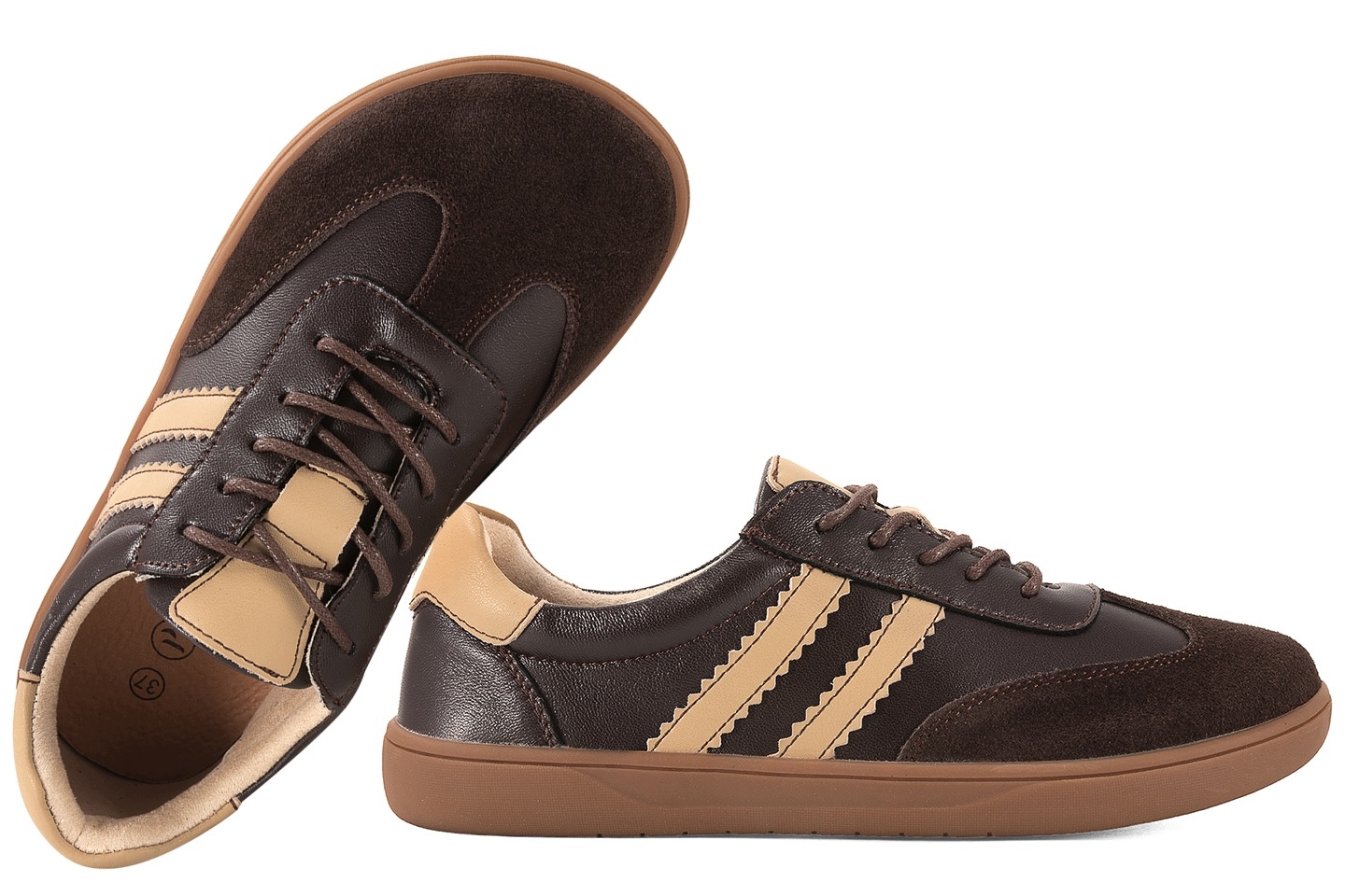 Potocki 26-19504CHO Barefoot Dámské Kožené Polobotky Casual hnědé 38