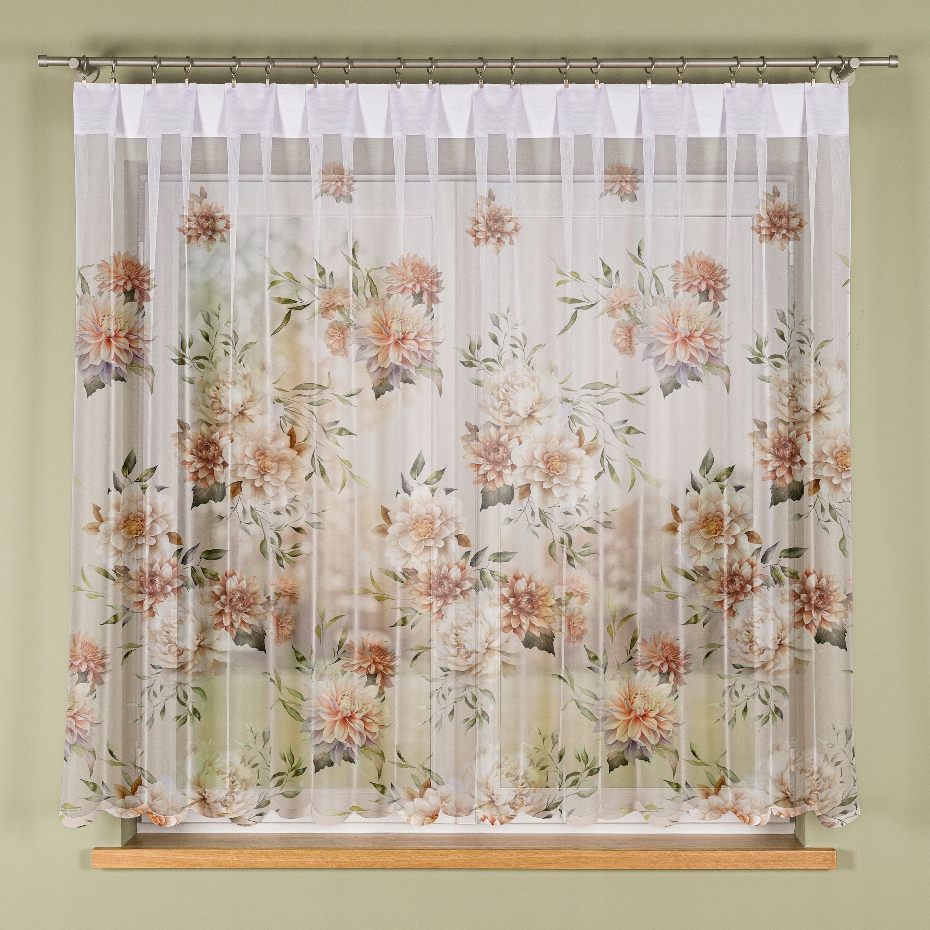 Manila záclona, vel 500 x 160 cm, potištěná (s lemováním)