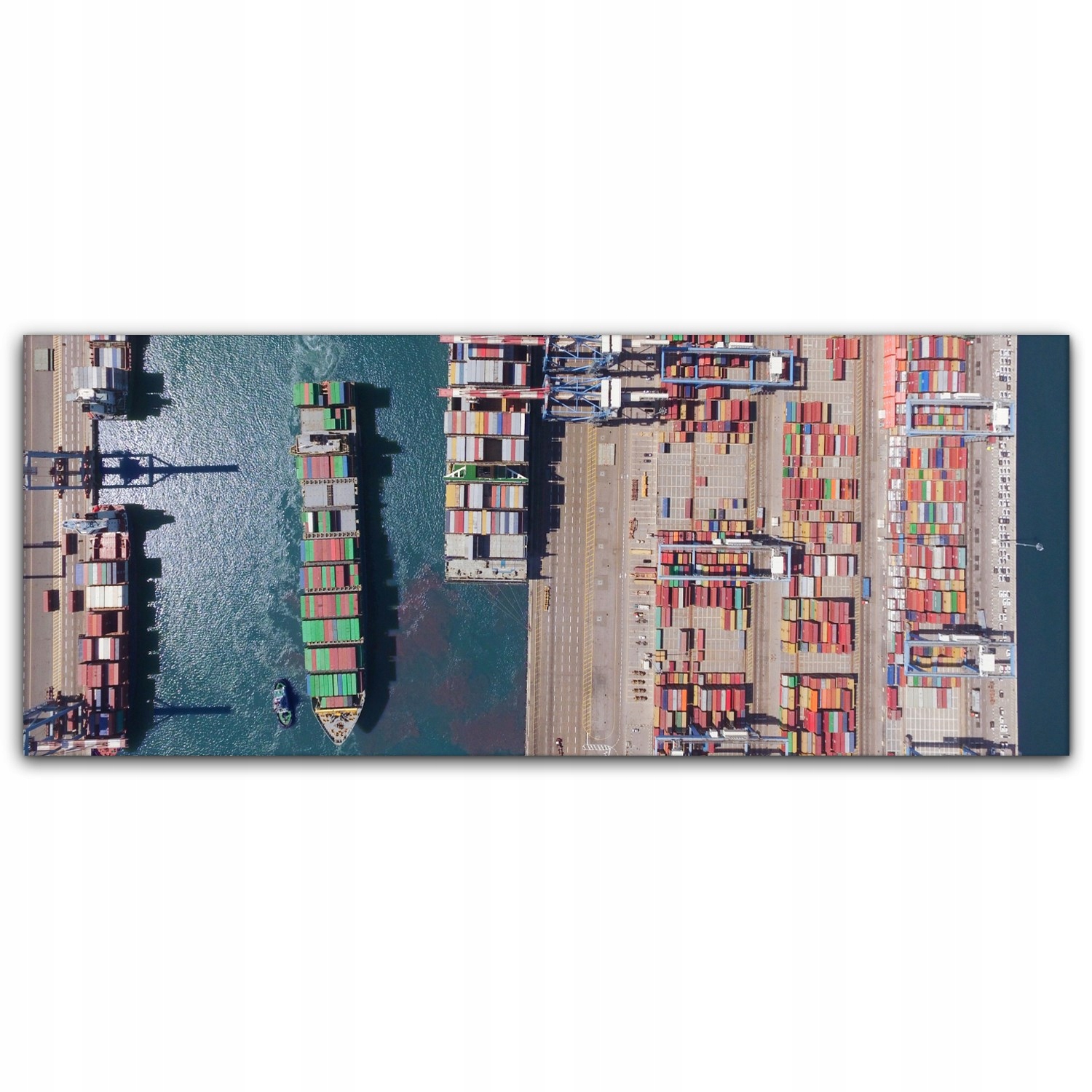 

Canvas na ramie ścienny 125x50 Port Statki Morze