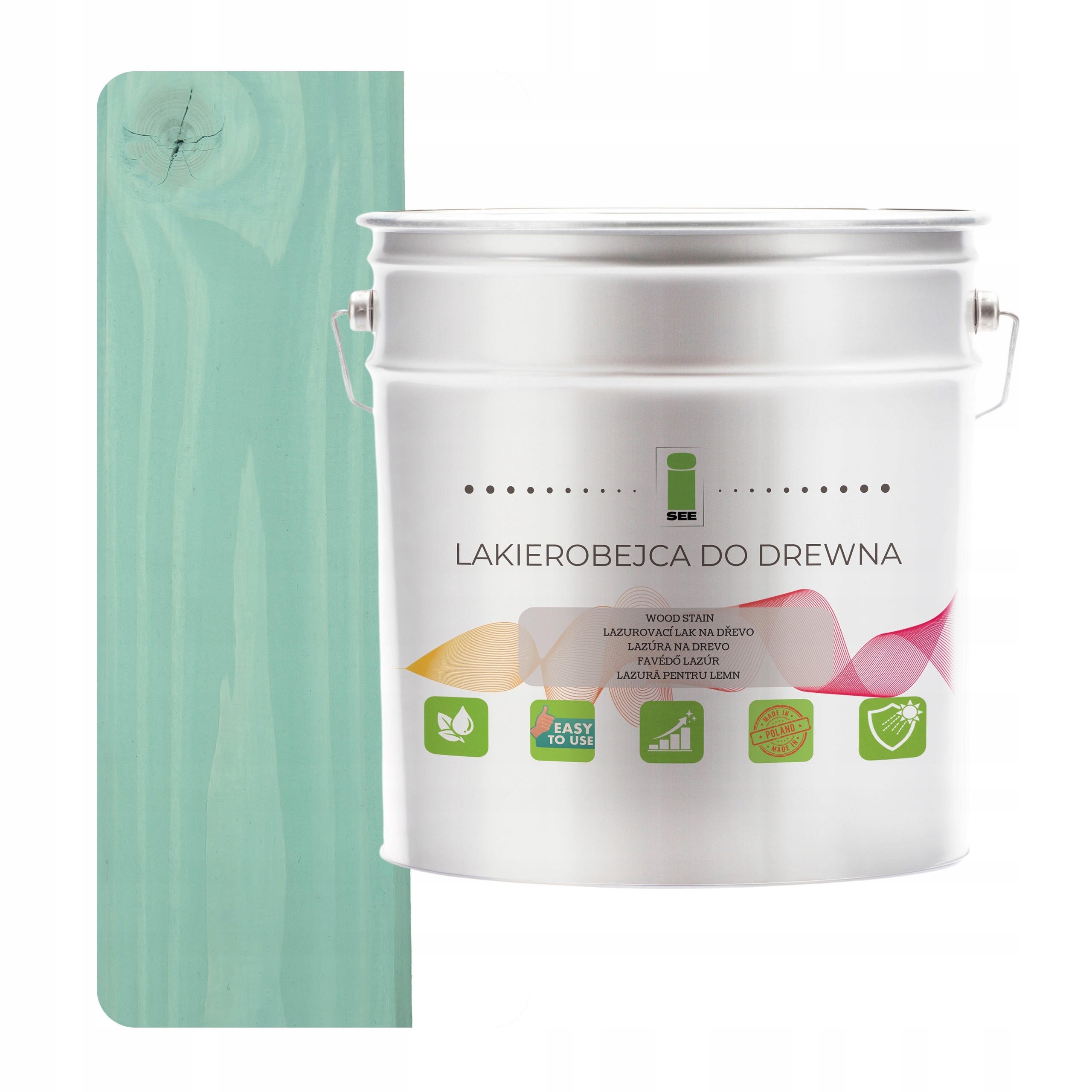 Lak na dřevo tyrkysová hydrofobní saténová tkanina bez zápachu 3v1 5L H1553