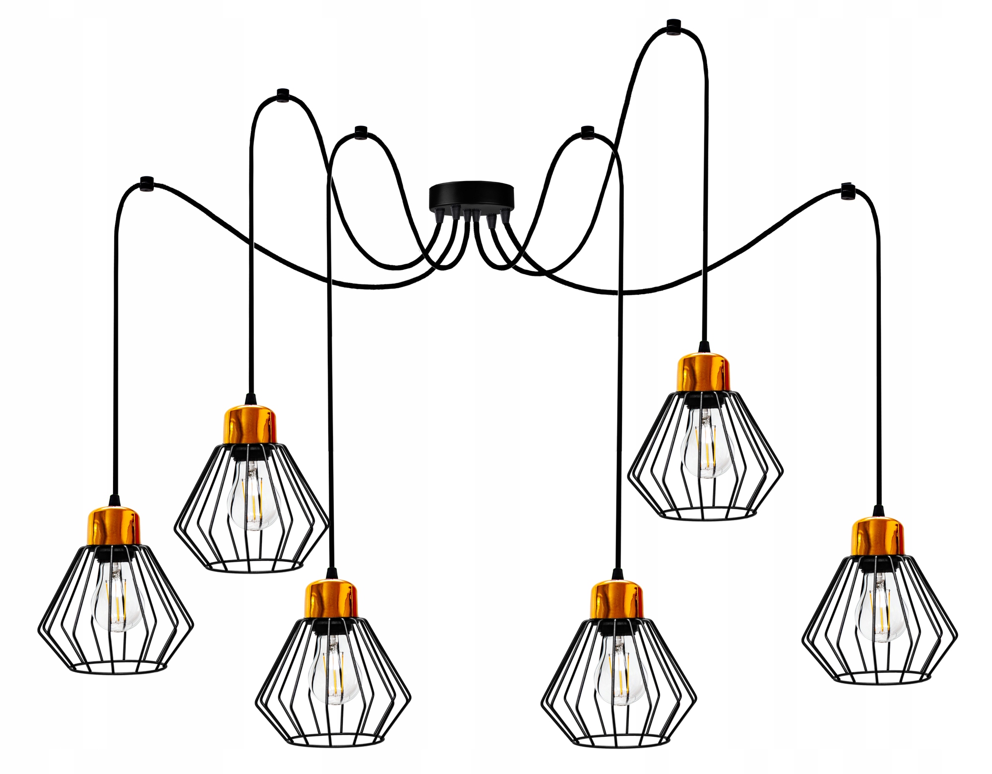

Lampa Wisząca Sufitowa Żyrandol Pająk Edison Loft