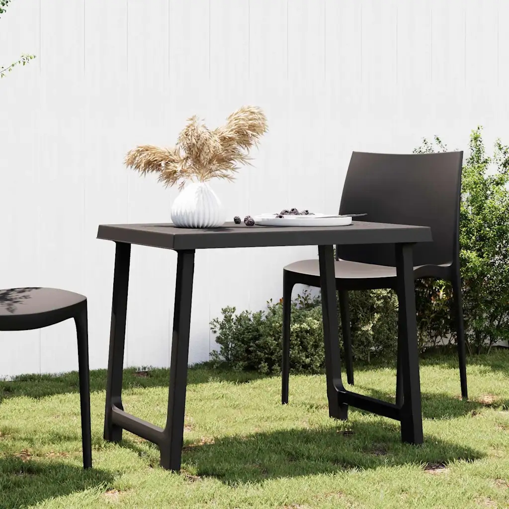 vidaXL Kempingový stůl antracitový 79 x 56 x 64 cm Pp vzhled dřeva