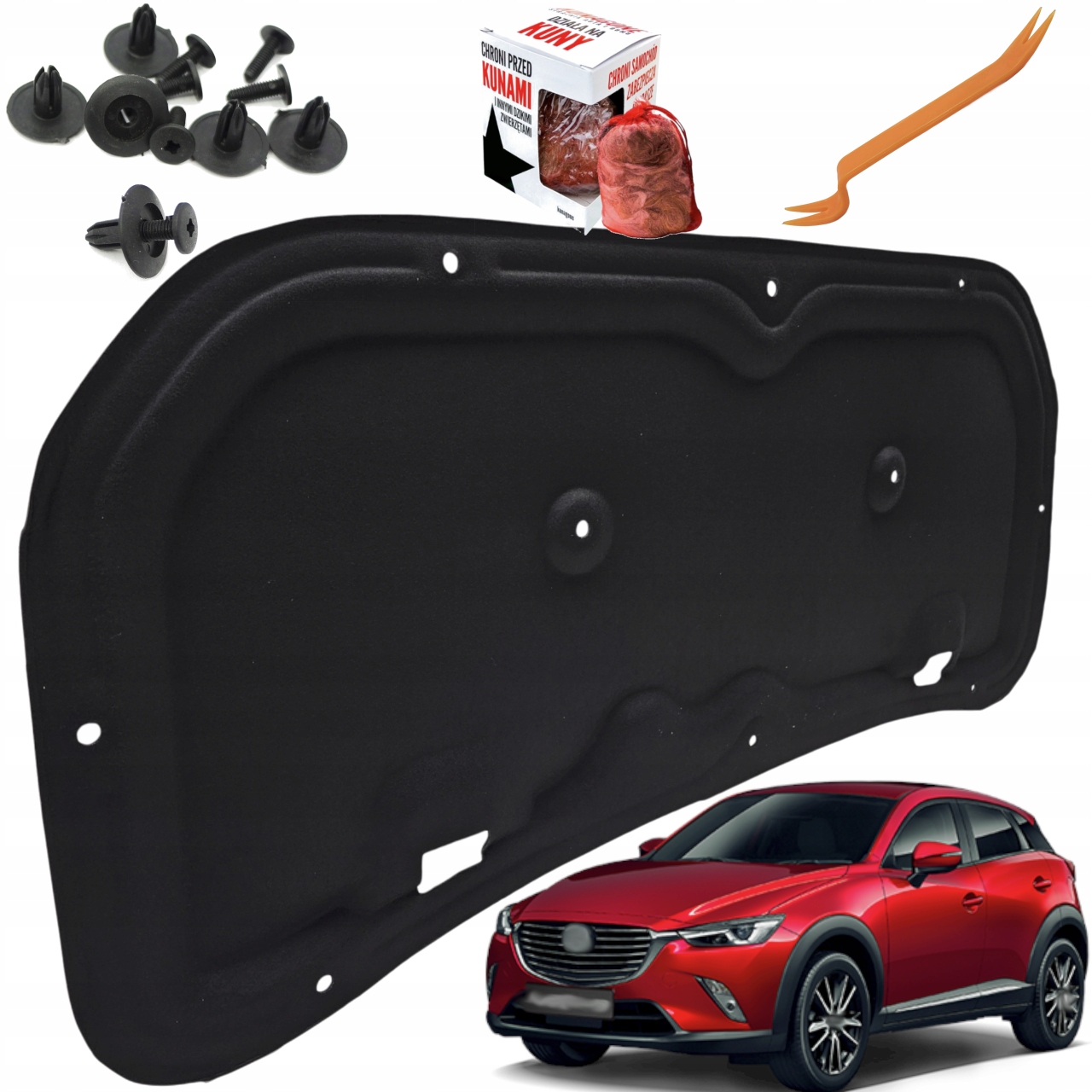Odhlučnění masky Izolace podložka Mazda CX-3 15-21 Odstrašovač Stahovák Hq