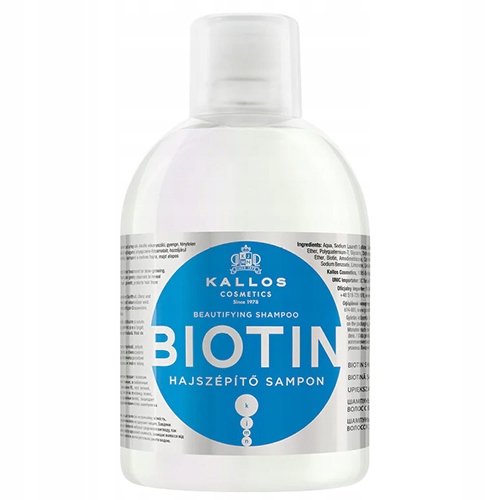 KALLOS ZESTAW DO WŁOSÓW UPIĘKSZAJĄCY Z BIOTYNĄ MASKA + SZAMPON 2x1000ml Stan opakowania oryginalne
