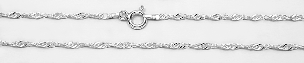 KLASYCZNY ŁAŃCUSZEK SREBRNY SINGAPUR ZE SREBRA PRÓBY 925 40cm Materiał srebro