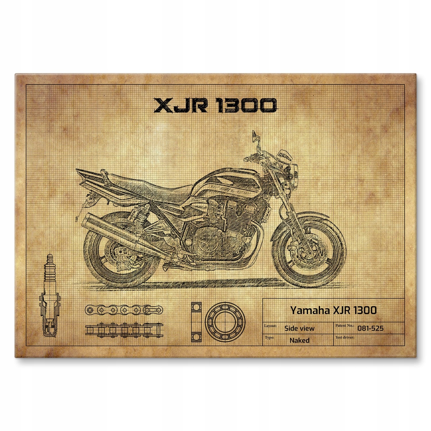 Kovový plakát Yamaha Xjr 1300 Šidítko Plech 42 x 59,4 cm Dárek