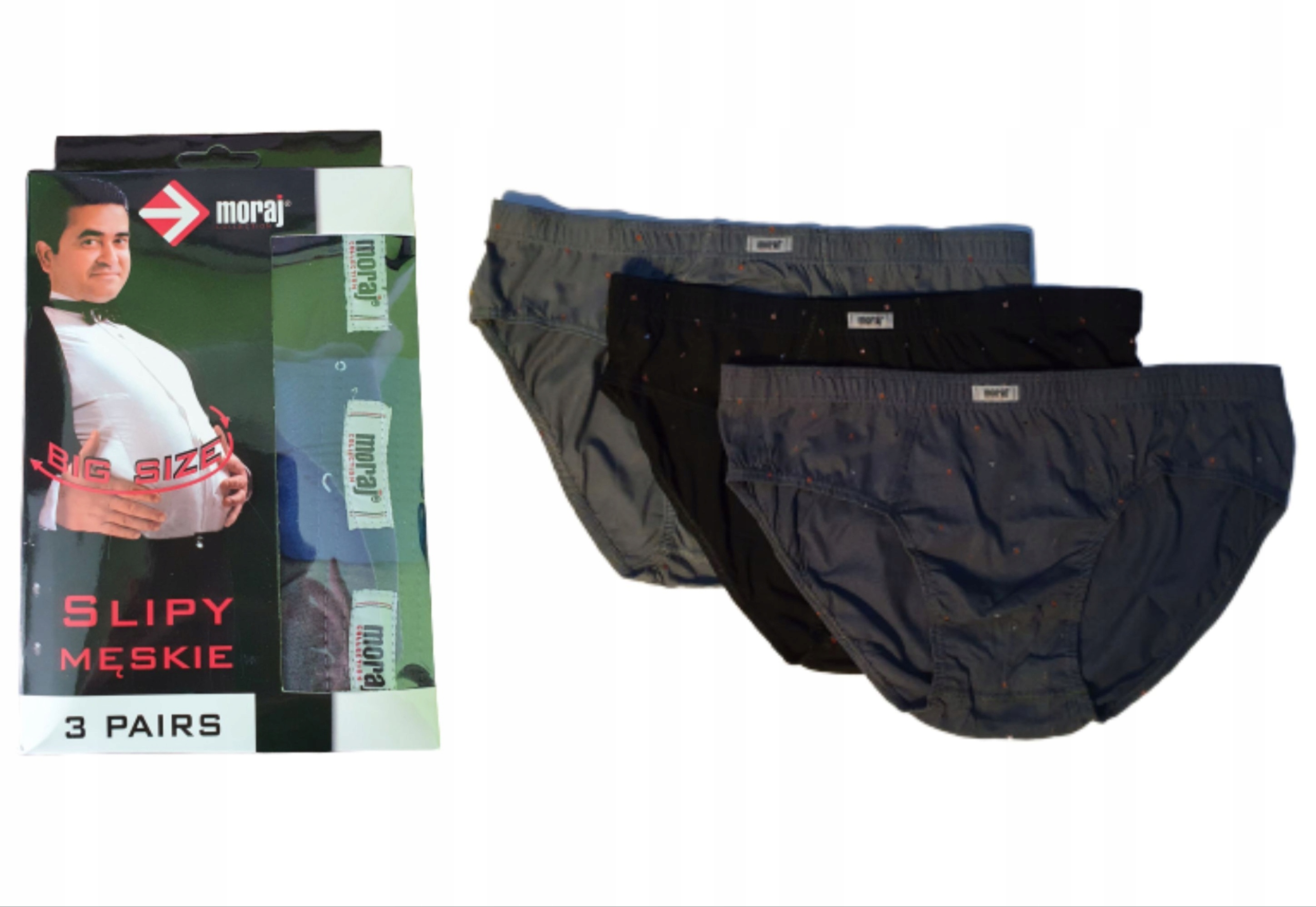 

Moraj slipy męskie 3szt Duże Rozmiary 4XL